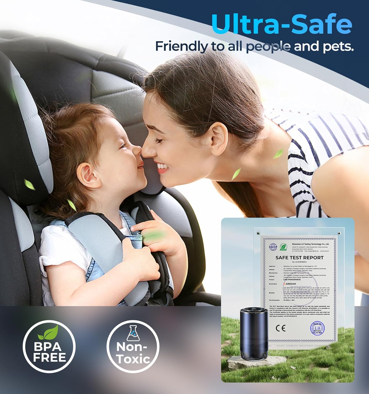 【Smart Misting Freshener·AI Auto On/Off】AREDAN Essential Oil Car Air Diffuser｜Wireless Battery Powered｜Long-Lasting Scent｜Ultra-Quiet｜Romantic Star Projection｜Home & Car Use｜Ideal Gift