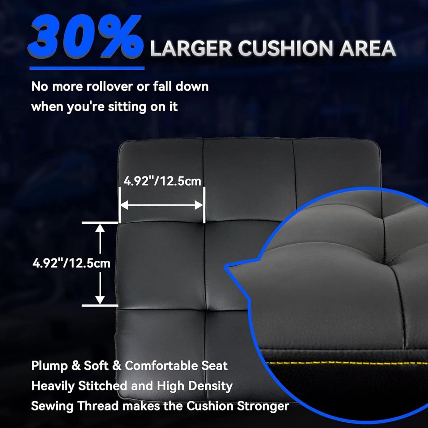 Rolling Creeper Garage Shop Seat for Men, Padded Mechanics Stool with Tool Tray Storage for Garage, Rolling Workshop Stool with Wheels, Auto Creeper Seat, 330 LBS Capacity, Heavy Duty,Yellow