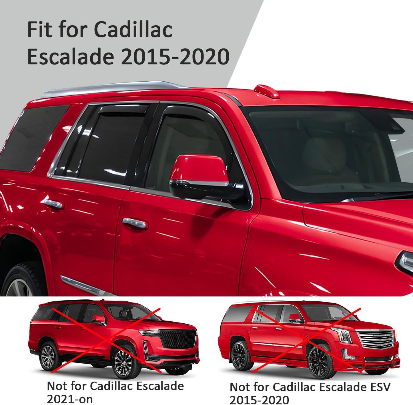 Voron Glass in-Channel Extra Durable Rain Guards for Toyota Sequoia 2023-2025, Window Deflectors, Vent Window Visors, 4 Pieces - 200556