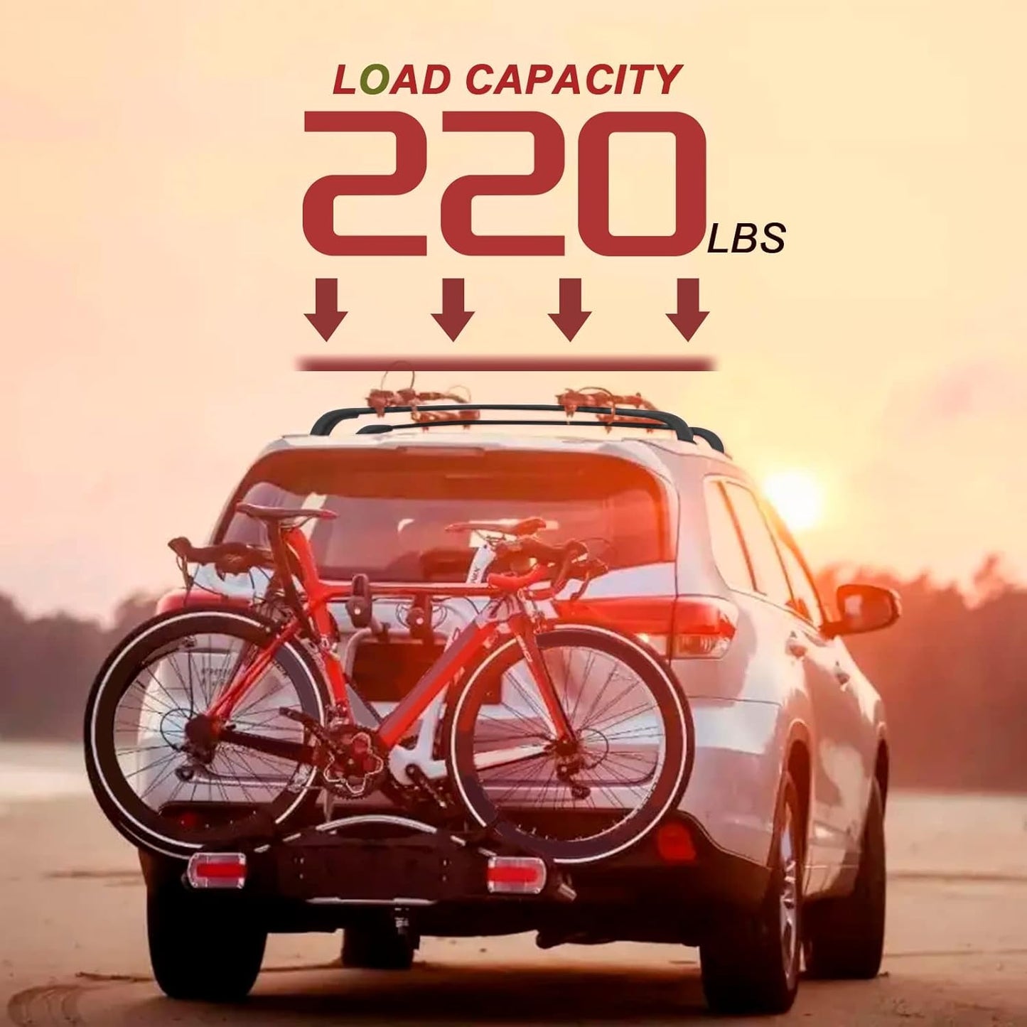 KINGGERI Lockable 220lbs Cross Bars Roof Racks Fit for Toyota Highlander 2014-2019 XLE Limited & SE LE & LE Plus, Aluminum Heavy Duty Roof Rails Crossbars Anti-Theft Metal Black Matte Luggage Kayak