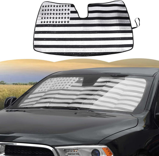 RT-TCZ Windshield Sunshade Sun Shade Heat Shield Window Sun Visor Mat for Dodge Durango 2011-2024,US Flag