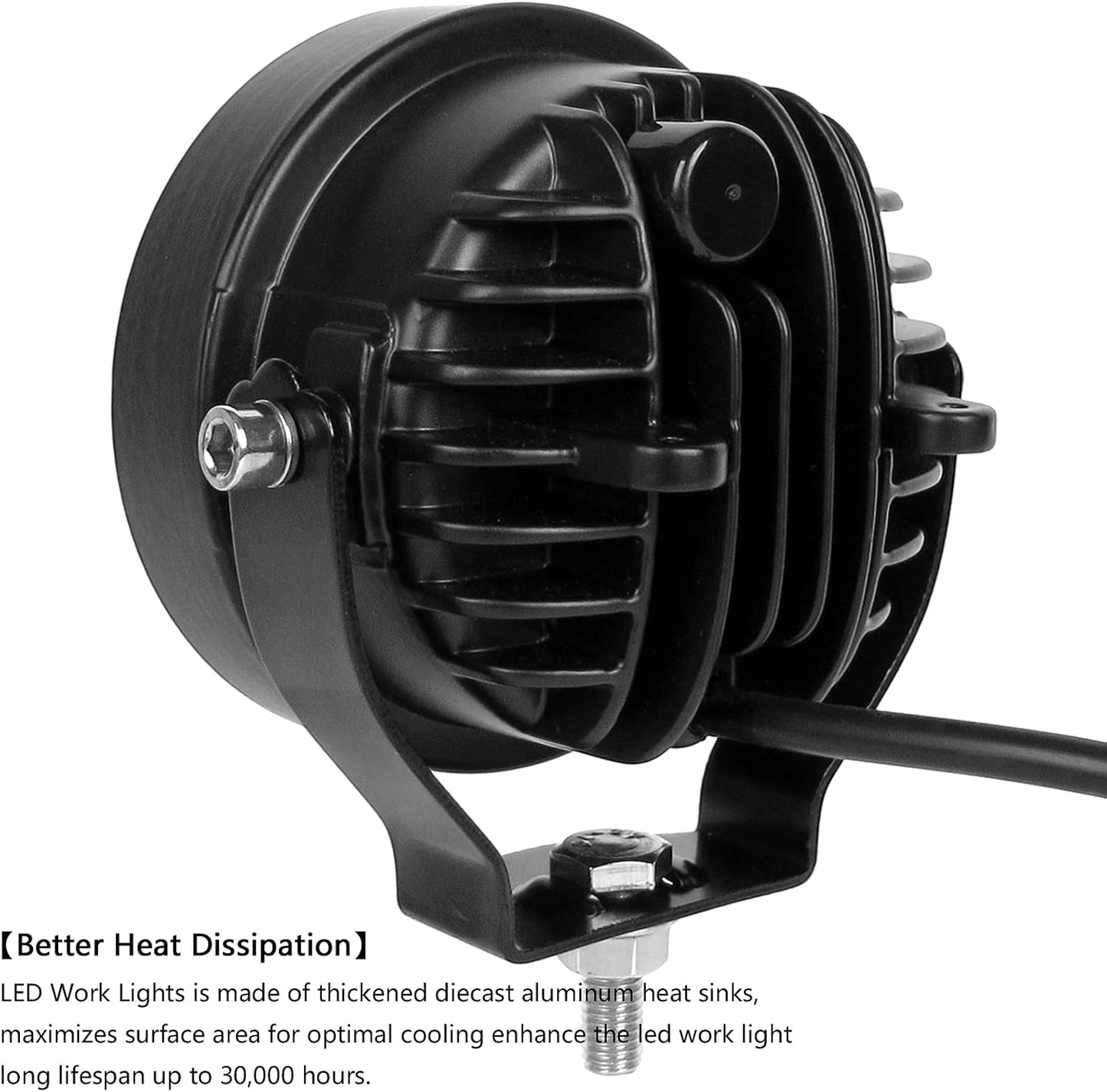 Led Pod Lights Spot Fog Lights Amber/Yellow 2Pcs 60W 4 Inch Work Auxiliary Lights Ditch Lights Fit for Motorcycle Truck Car SUV ATV Boat pickups Tractor 12V 24V Led Driving OffRoad Lights