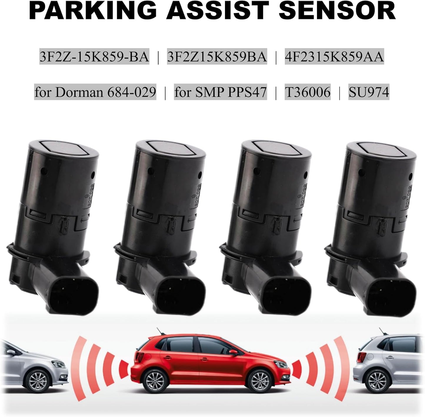 Parking Aid Sensor Fit for 2007-2018 Ford F150 F250 F350 E-150 E-250 Escape Explorer Lincoln Mercury Mariner Mountaineer Backup Rear PDC Parking Sensor Replace# 684-029 3F2Z15K859BA 4F2315K859AA