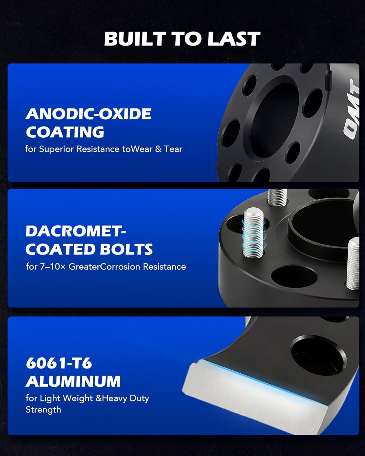 Orion Motor Tech 4x4 Wheel Spacers, Golf Cart Wheel Spacers Compatible with EZGO EZ GO Golf Cart Club Car ATV, 2" Wheel Spacers with 1/2"-20 Studs, Set of 4