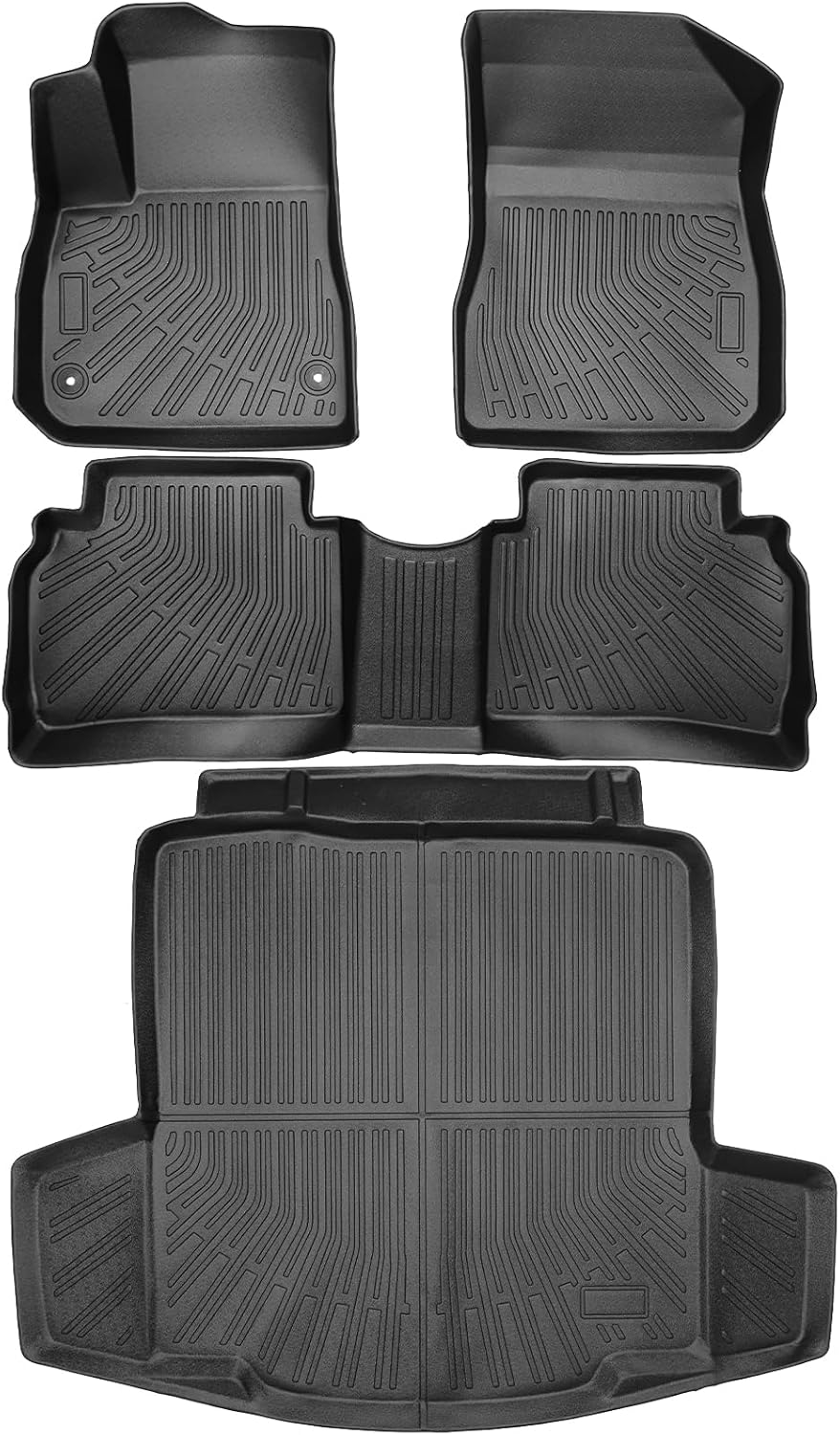 Floor Mats & Cargo Liner Set Custom Fit for Chevy Malibu 2025 2017-2024 All Weather Protection for Car Mats Anti-Slip TPE Odorless Floor Liners Chevrolet Malibu Accessories