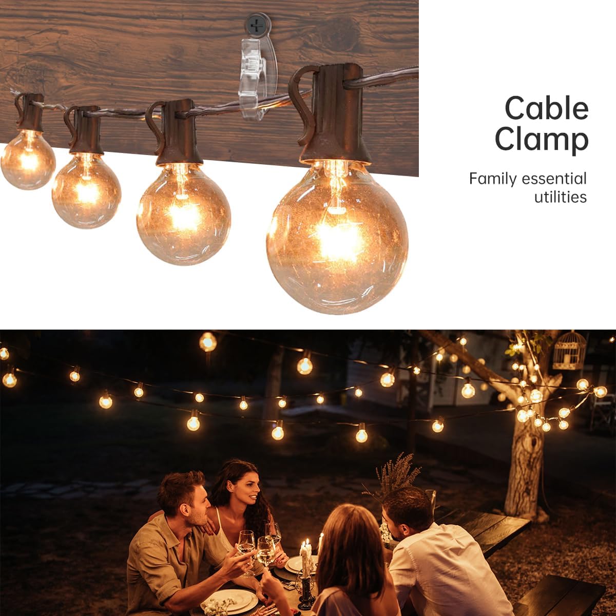 Light Hanger Hooks, Screw-in Hooks for Hanging String Lights, Wire, Plants, Wind Chimes - Plastic, Clear, 20 Pack