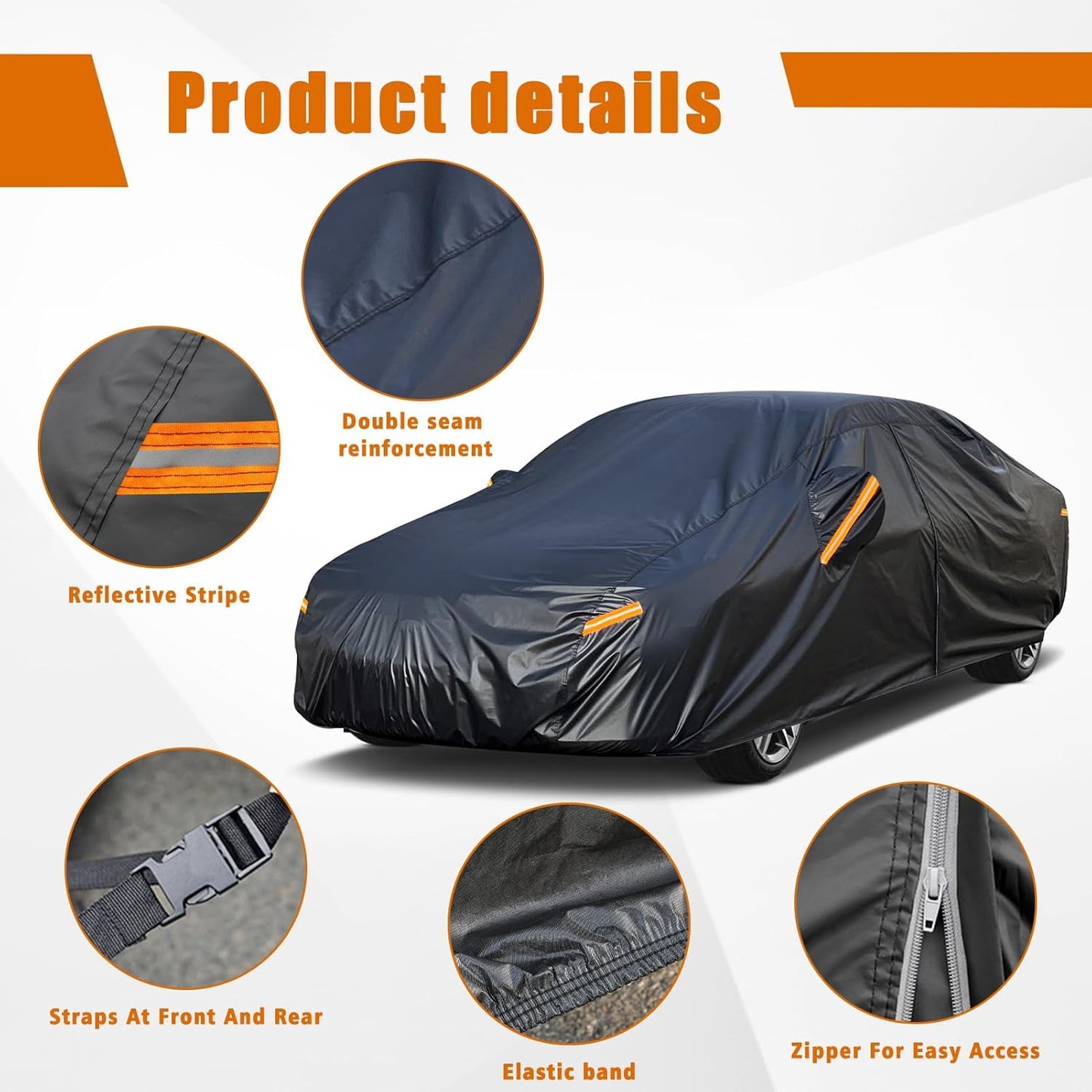 Kayme 7 Layers Car Cover Custom Fit for Mercedes Benz CLK 200 280 320 350 430 500 (1997-2025) Waterproof All Weather for Automobiles, Outdoor Full Cover Rain Sun UV Protection.