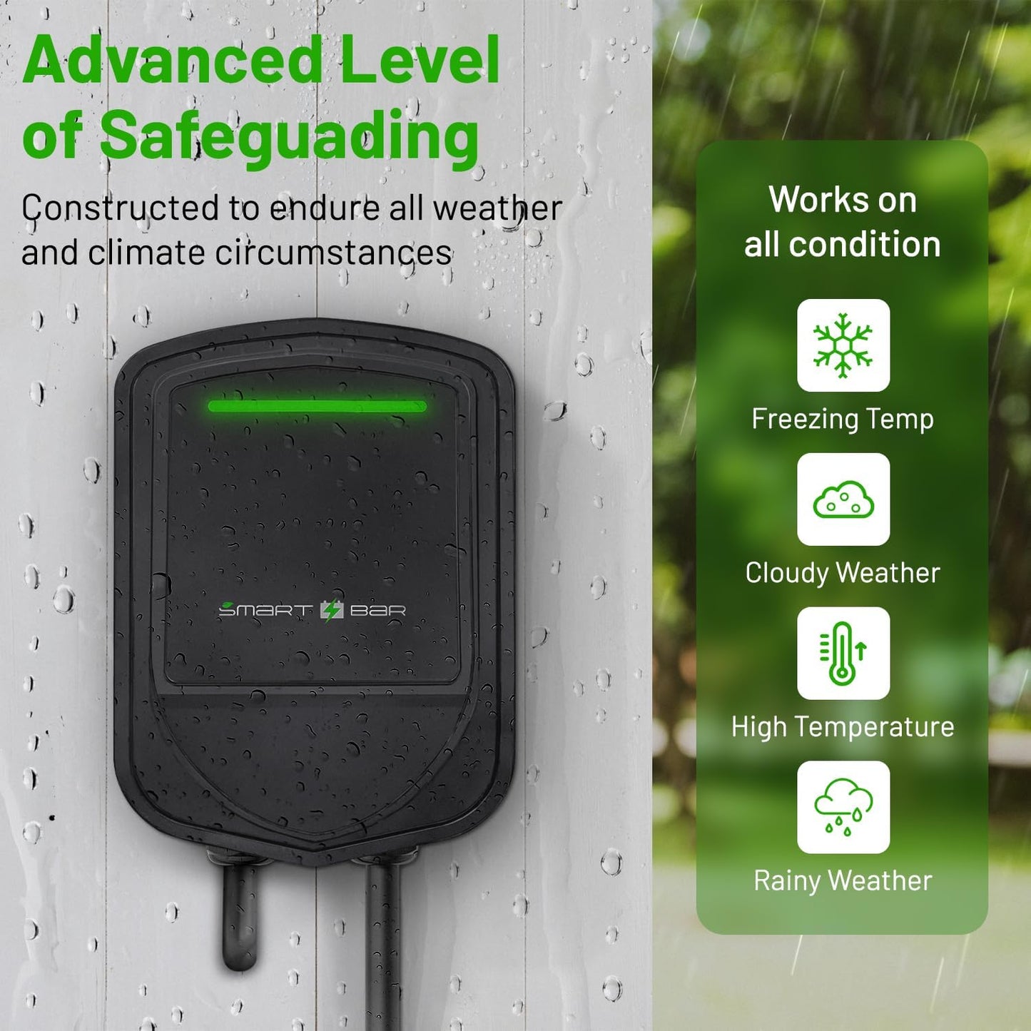 SBB Home Smart Level 2 EV Charger up to 48Amp, 240V Indoor/Outdoor Fast Car Charging Station with App, Wi-Fi Enabled EVSE, Hardwired Electric Car Charger Compatible with All EV Models
