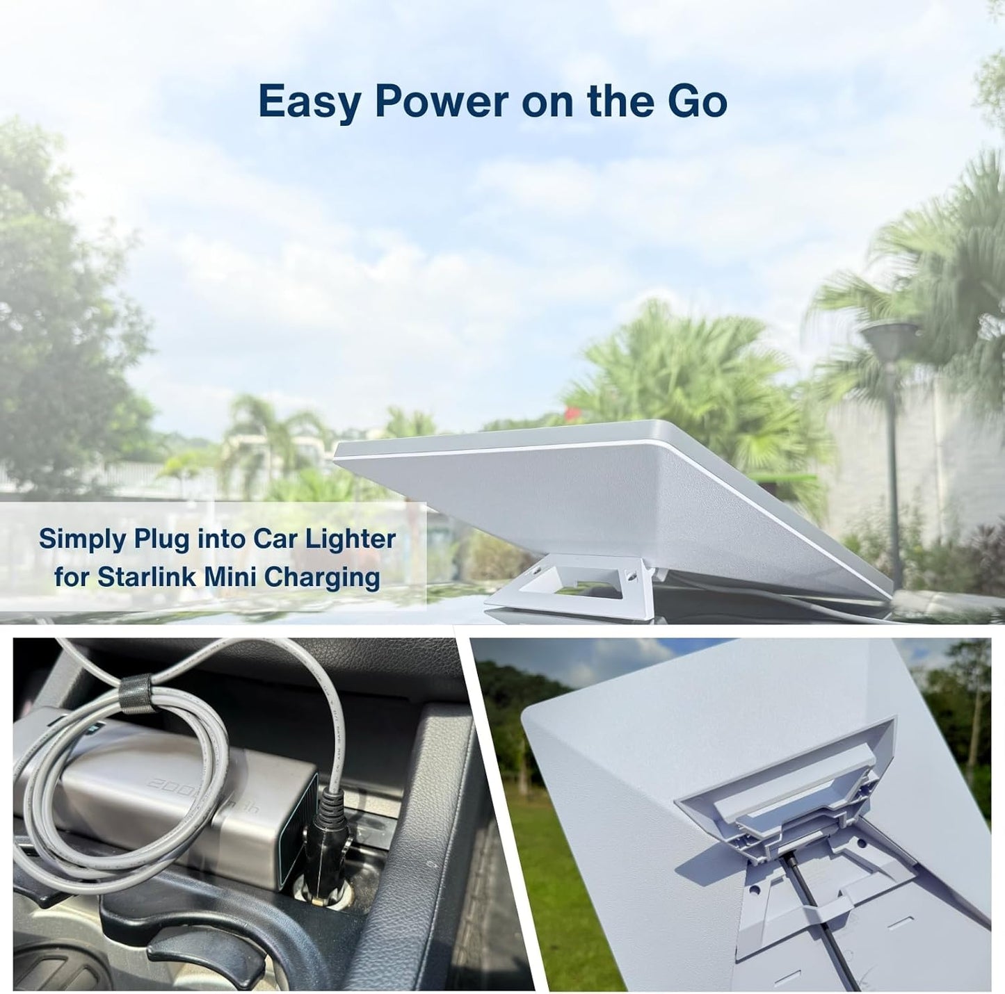 DC to Car Charger Power Cable for Starlink Mini 3M/10FT, 100W 20V/5A Output, Support 12~48V Cigarette Lighter, 19AWG Cord, Waterproof Barrel Jack for Outdoor Use, Car, RV, Truck, Boat