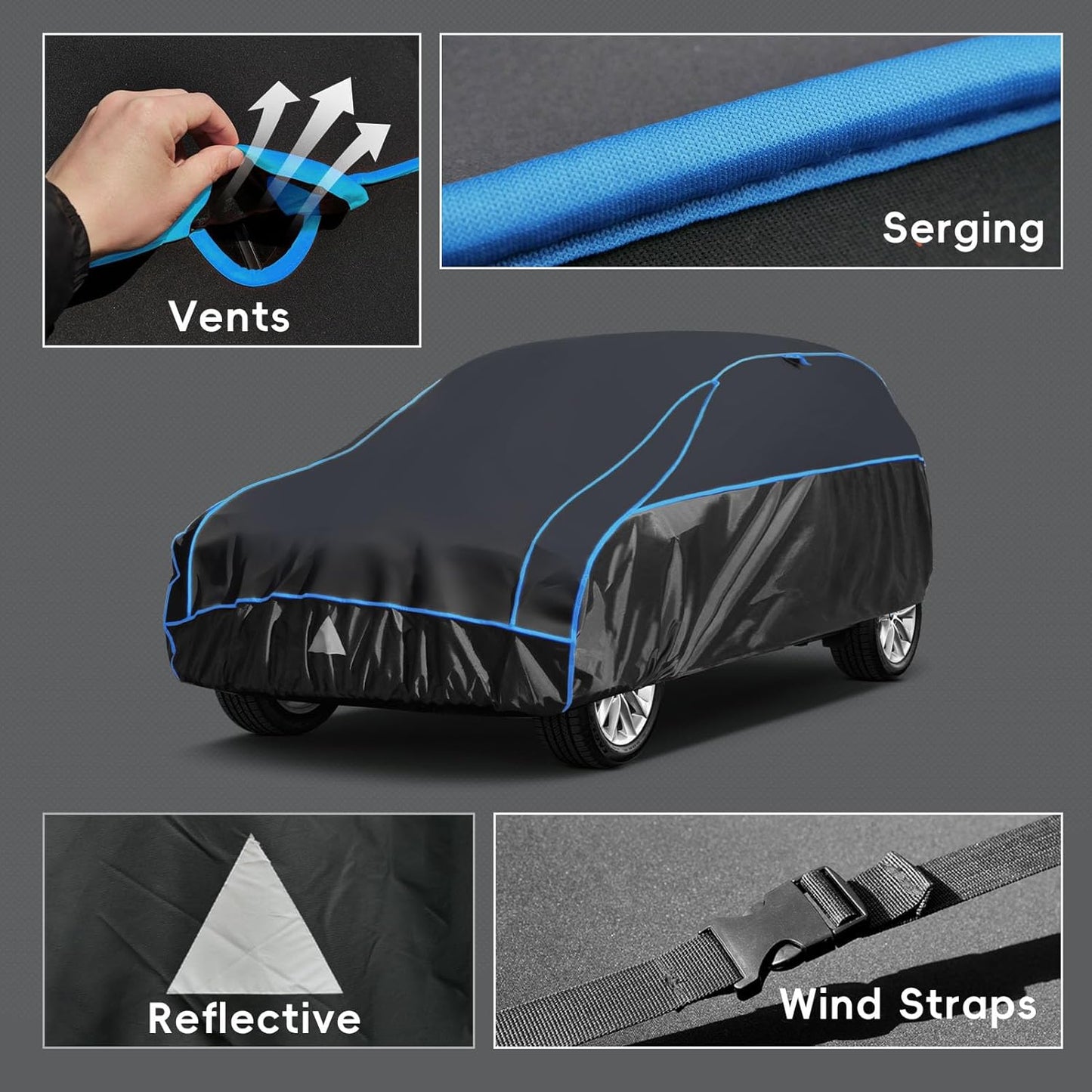 Hail Protector Car Cover for SUV, Anti Hail Car Covers Thick Multi-Layered EVA Outdoor, Hail Proof Car Cover All Weather, Hail Protection Padded Fit Honda CR-V, BMW X3 X4, Audi Q5, Etc