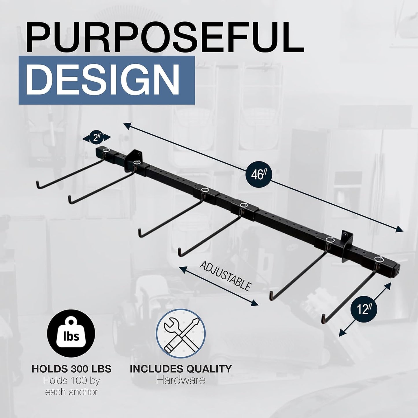 StoreYourBoard Chair Storage Rack Triple – Heavy Duty Folding Chair Rack for Home & Garage Organization, Holds 300 lbs, Chair Hangers for Folding, Patio, Beach & Camping Chairs