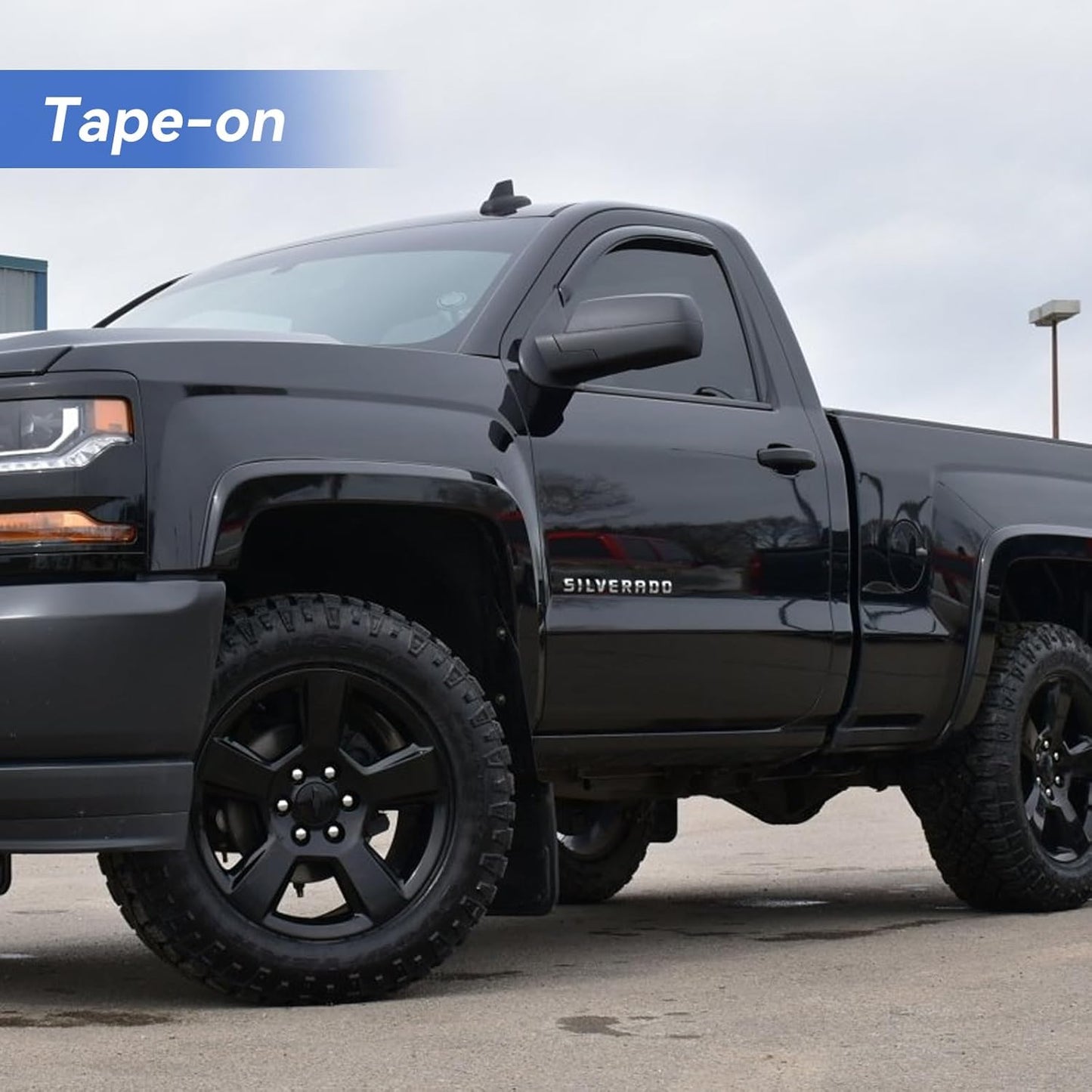 Window Visors Rain Guards for 2014-2018 Chevy Silverado/GMC Sierra 1500 Regular Cab, Out-Channel Window Vent Wind Deflectors Visors Shades for 15-19 Silverado/Sierra 2500HD 3500HD, 2PCS