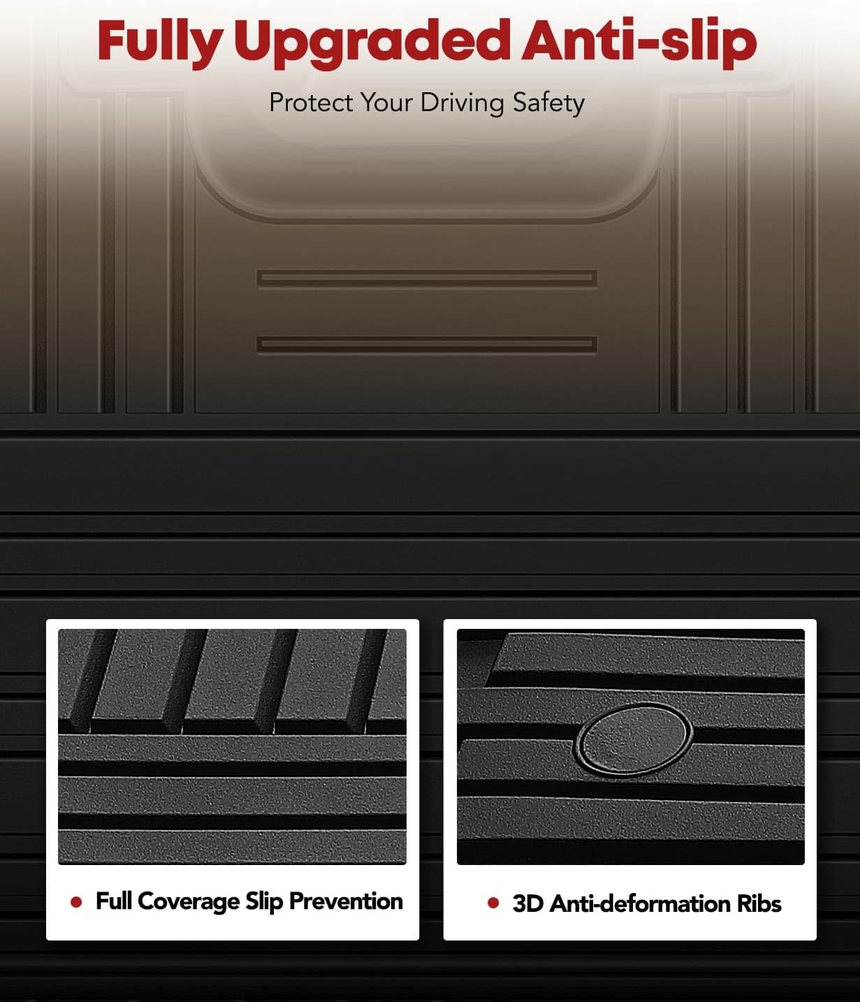 YHTAUTO Floor Mats Fit 2015-2024 Ford F-150 SuperCrew Cab Not Fit Rear Seat w/Under-Seat Fold Flat Storage, TPE All Weather Floor Liner Odorless Custom Fit Car Mats, 1st 2nd Row F-150 Accessories