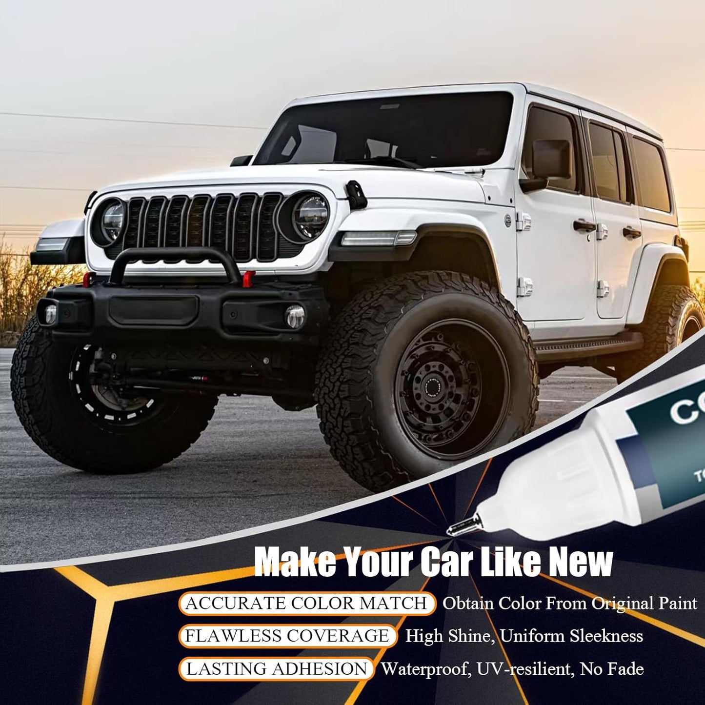 PW7/GW7 Bright White Touch Up Paint for Jeep, Car Paint Pen Scratch Repair Two-In-One Touch Up Paint, Premium Car Scratch Remover for Deep Scratches