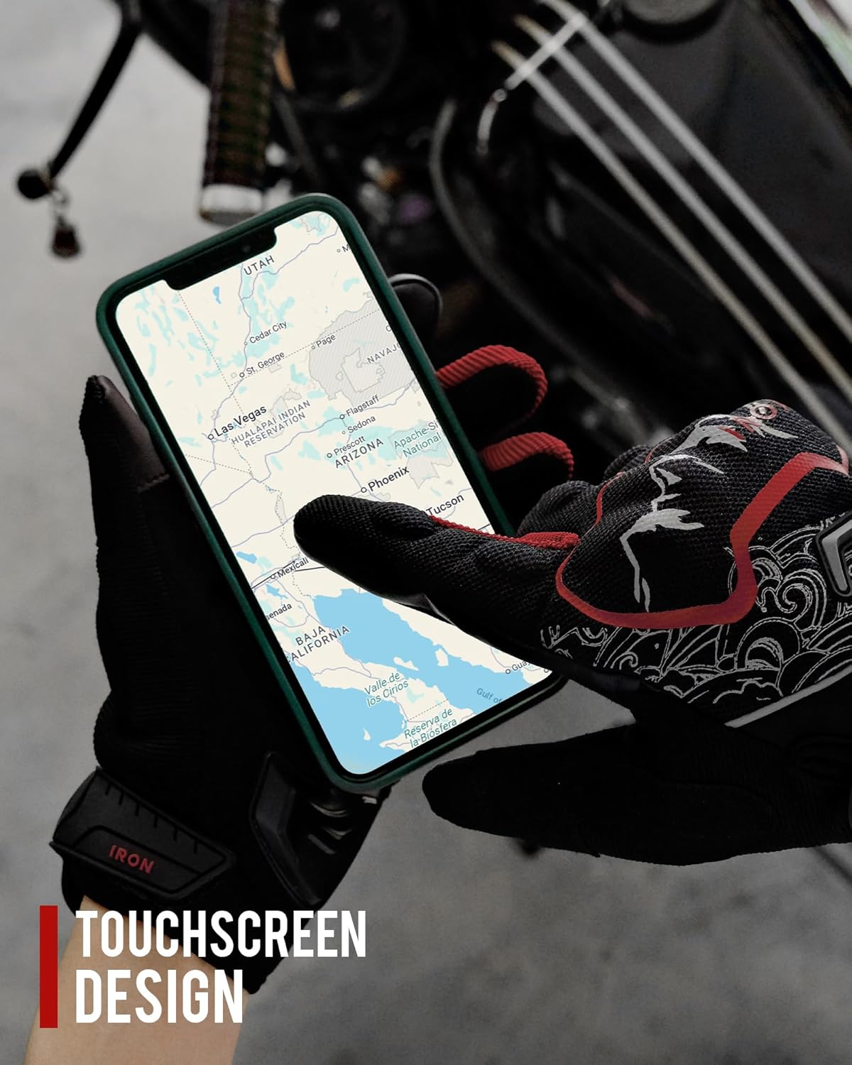 BORLENI Motorcycle Gloves Motorbike Glove for Men Women Full Finger Knuckle Protection Touch Screen Cycling ATV Hiking Riding