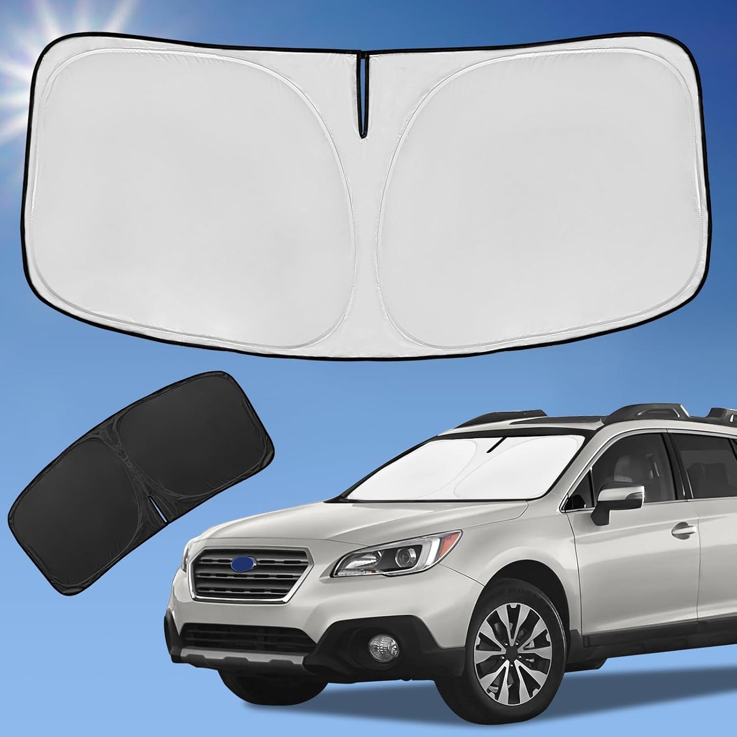 Sun Shade Sunshade for Subaru Outback Windshield Cover, 4-Layer Front Window Shade Custom fit Outback 2014-2019 SUV, Base,Premium,Limited,Touring Sun Visor 240T Shade Blocks UV Rays Car Accessories