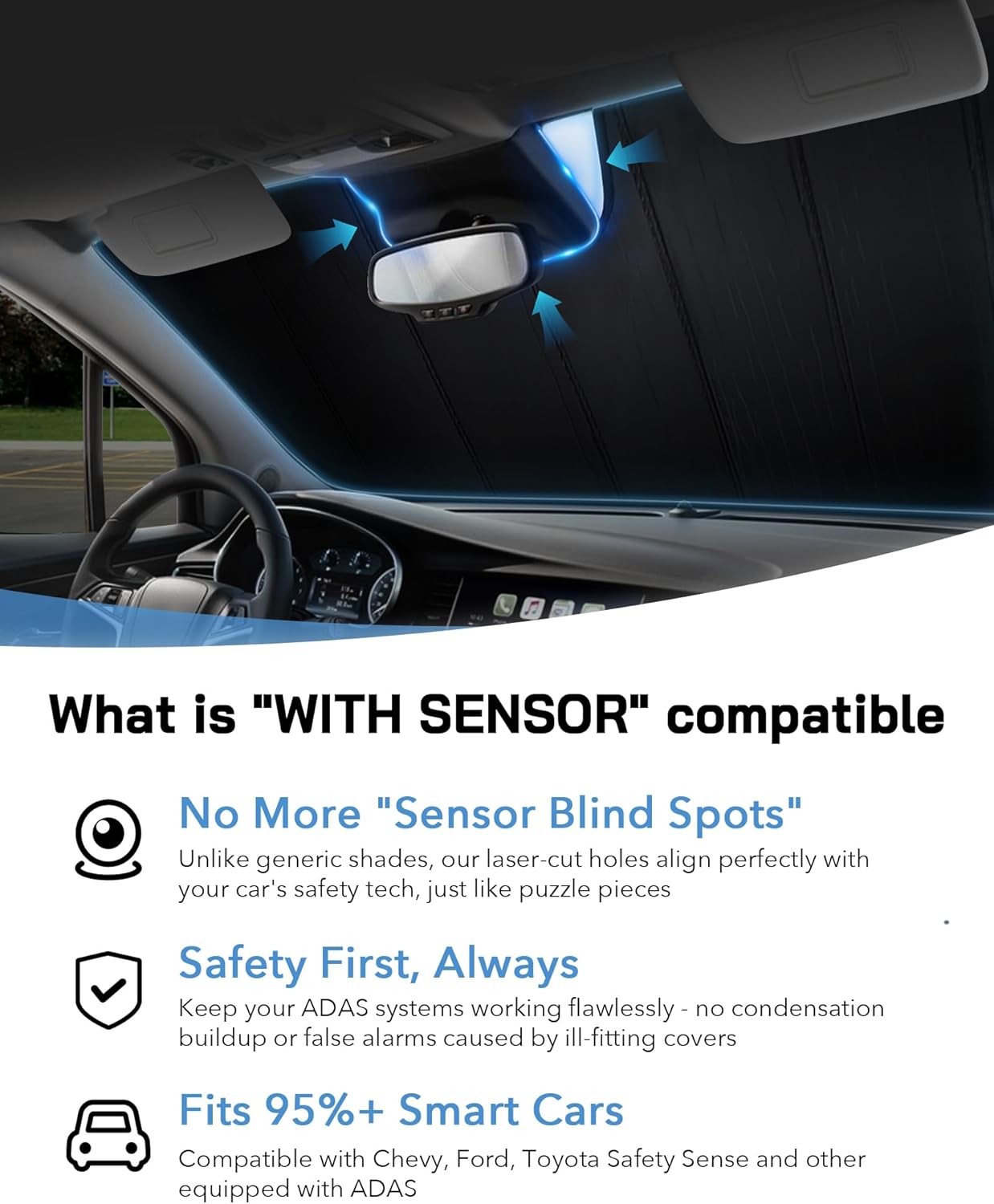 Windshield Sun Shade for Kia Carnival 2021-2025,Front Window Sunshade Shield, 2-in-1 Reflective Sun Shade,Silver for Summer, Black for Winter