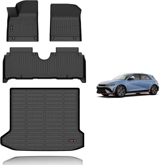 KELCSEECS Floor Mats & Cargo Liner Custom for Hyundai Ioniq 5 N 2025 All Weather Car Mats TPE Floor Liners Ioniq 5 N Accessories
