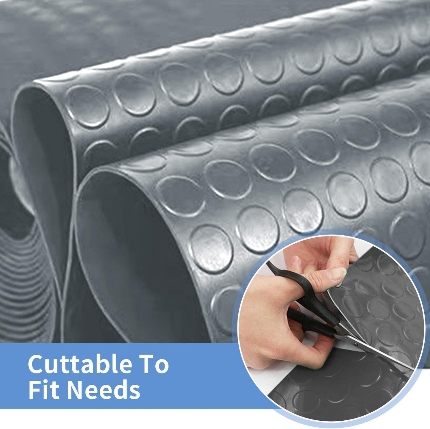 Premium Garage Floor Mat, Commercial Grade Heavy Duty Parking Mat for Garage Floor, Golf Cart Parking, Water/Stain Resistant Floor Runner (Grey Coin, 4 x 10 Feet)