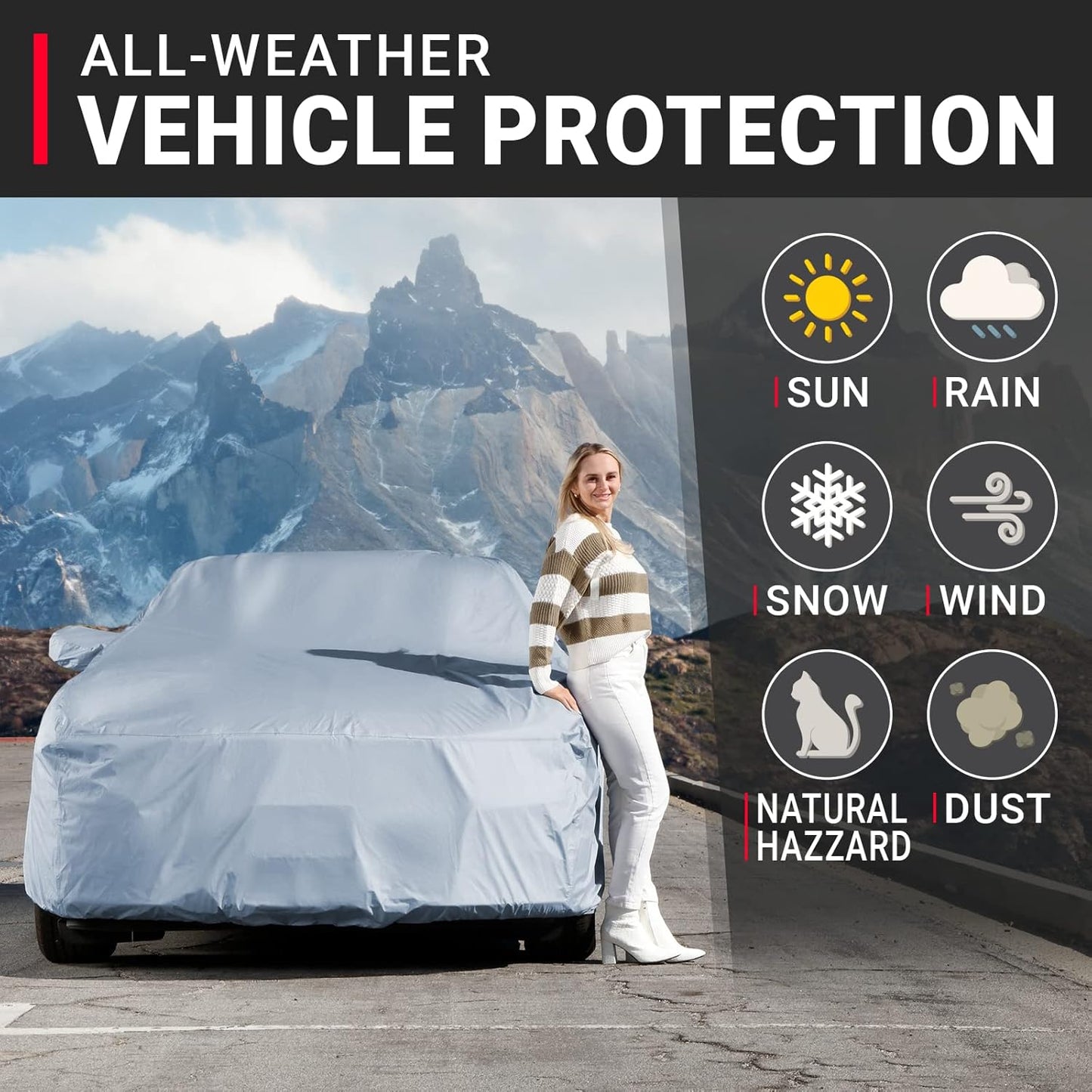 iCarCover Premium Car Cover for 1994-1999 Buick Riviera Heavy Duty Waterproof All-Weather Automobiles Custom Fit Indoor Outdoor UV Snow Protection Covers with Straps and Bag