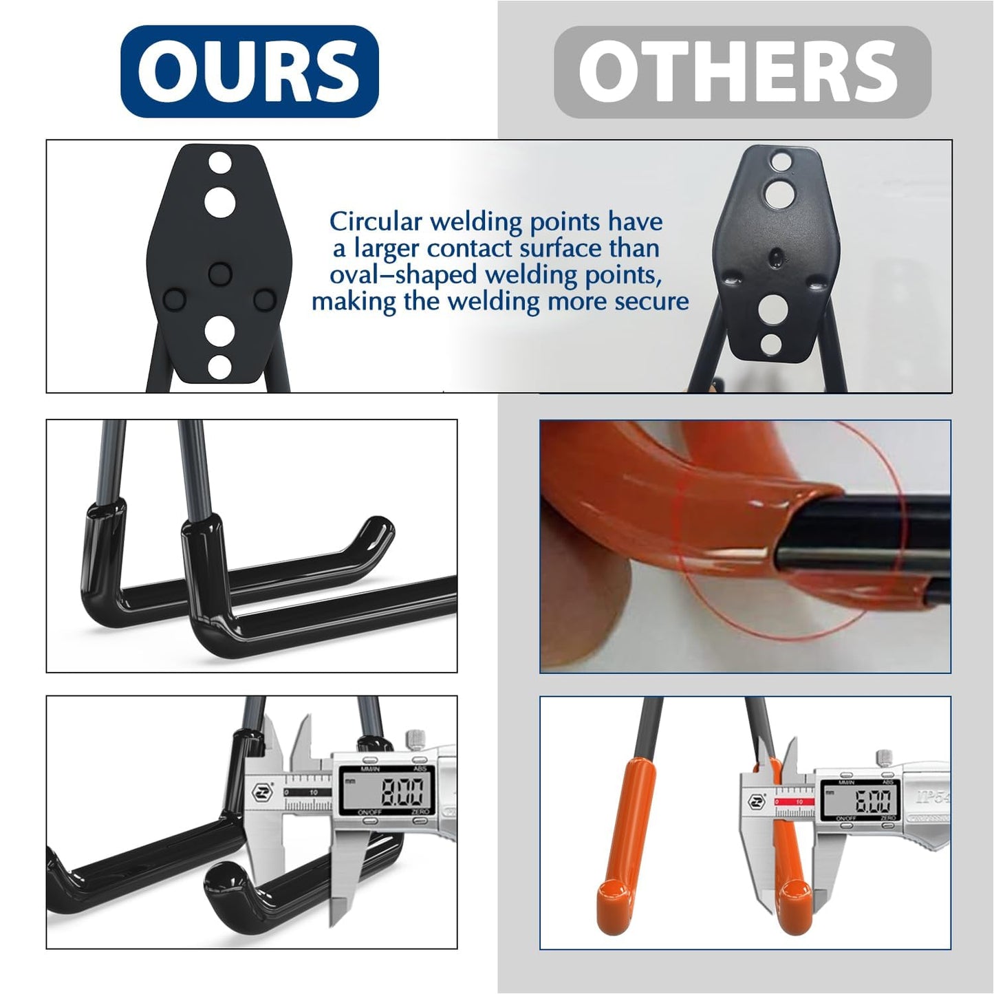 3-H Garage Wall Hooks 42 Pack, Heavy Duty Garage Hooks with Extra Welding Spots, Wall Mount Storage Organizer for Hanging Garden Lawn Tools, Ladder, Bike, WeedEater, Chair, Shovel, Blower (Black)