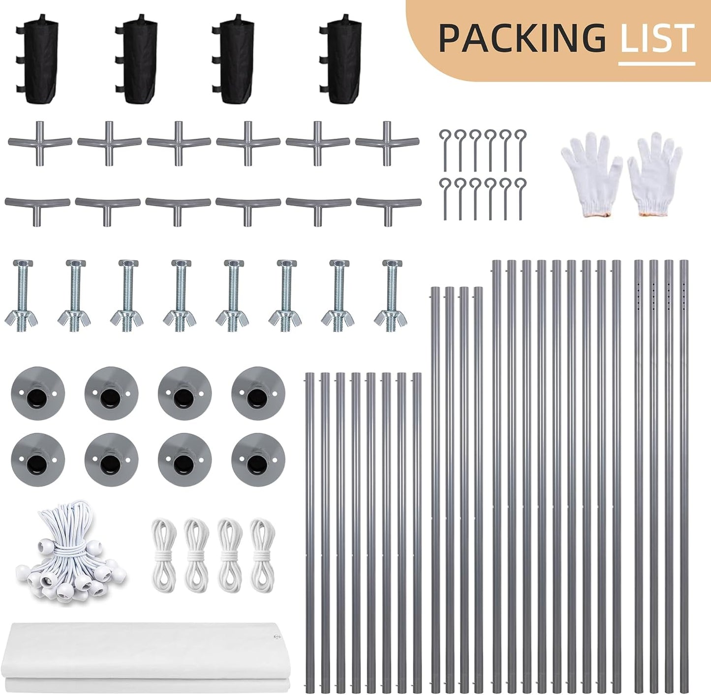 JY QAQA Carport, 12x20 FT Heavy Duty Carport Reinforced Steel Poles with Removable Sidewalls & Doors,Roll-up Windows Car Canopy with Sandbags and All-Season Tarp for Car Boat Truck Motorcycle