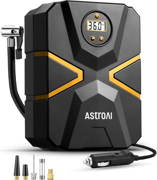 AstroAI S1 Tire Inflator Portable Air Compressor 12V DC, Digital Car Tire Pump 150 PSI, Preset Tire Pressure & Auto Shutoff, Electric Air Pump for Car Tires, Motorcycles, Bicycles, Other Inflatables