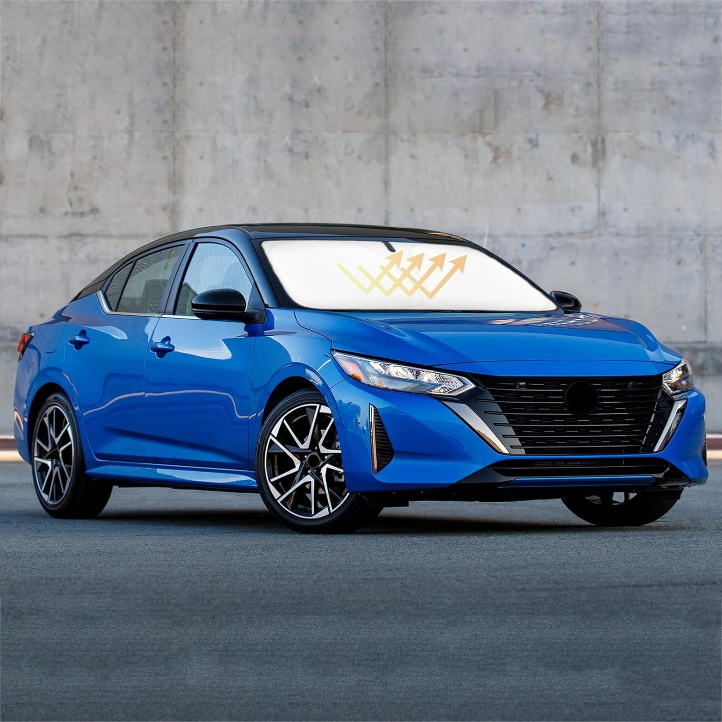 Sun Shade for Sentra Sedan Windshield Sunshades for 2020 2021 2022 2023 2024 2025 Nissan Sentra Sedan Accessories Windshield Cover Foldable Front Window Shields Sun Visor Blocks UV Rays Heat