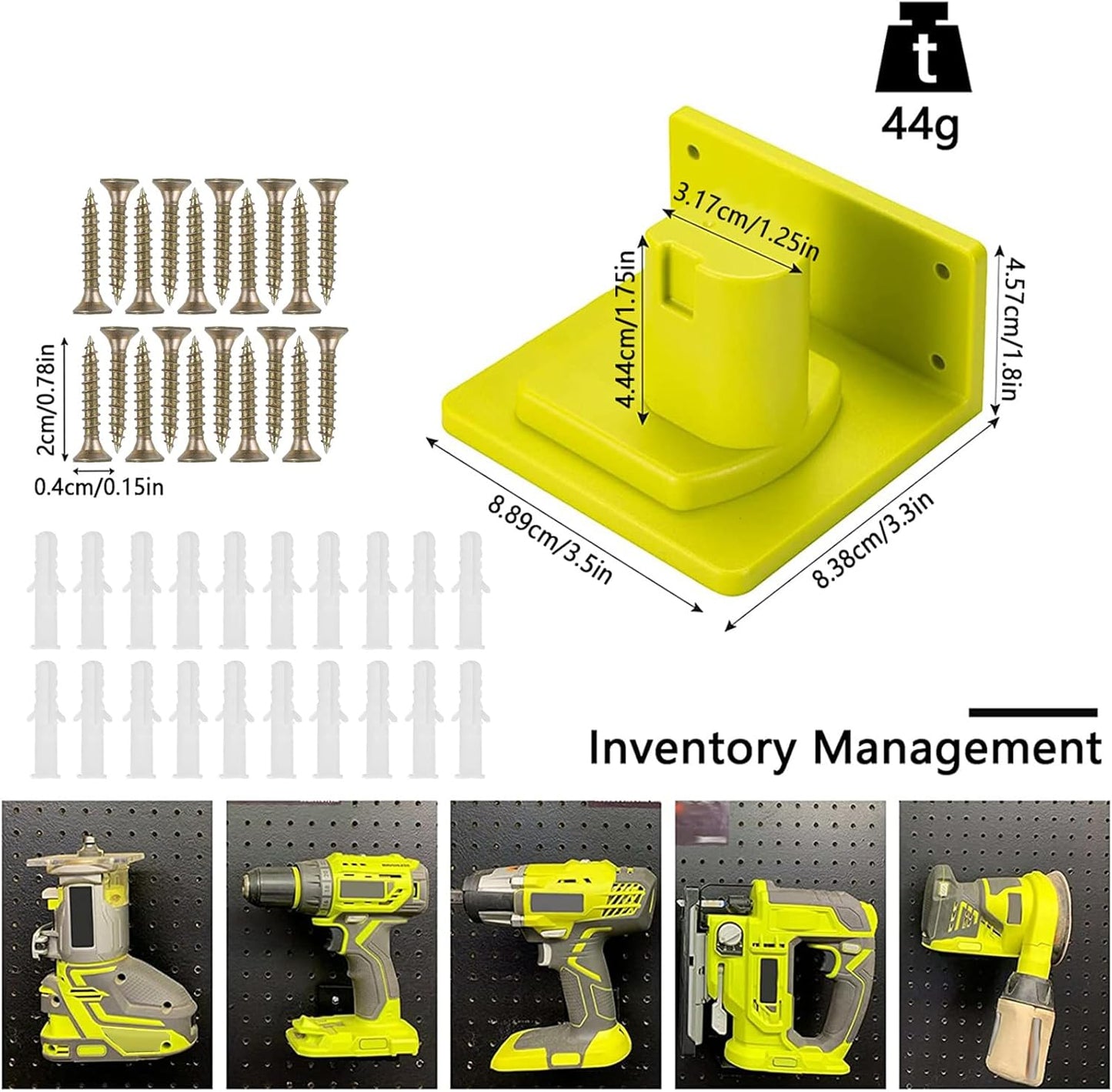20 Pack Tool Holder Wall Mount Portable Compatible with Ryobi 18V Power Tool Holder Mount Hanger Storage Organizer with Screws Easy Installation for Workshop Garage