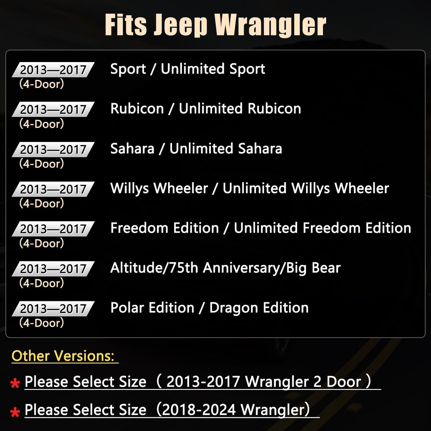 GIANT PANDA Customized Full Set Car Seat Covers for Jeep Wrangler 4 Door JK Sahara Sport Rubicon Unlimited Willys Wheeler Altitude 2013 2014 2015 2016 2017, Faux Leather - (Red)