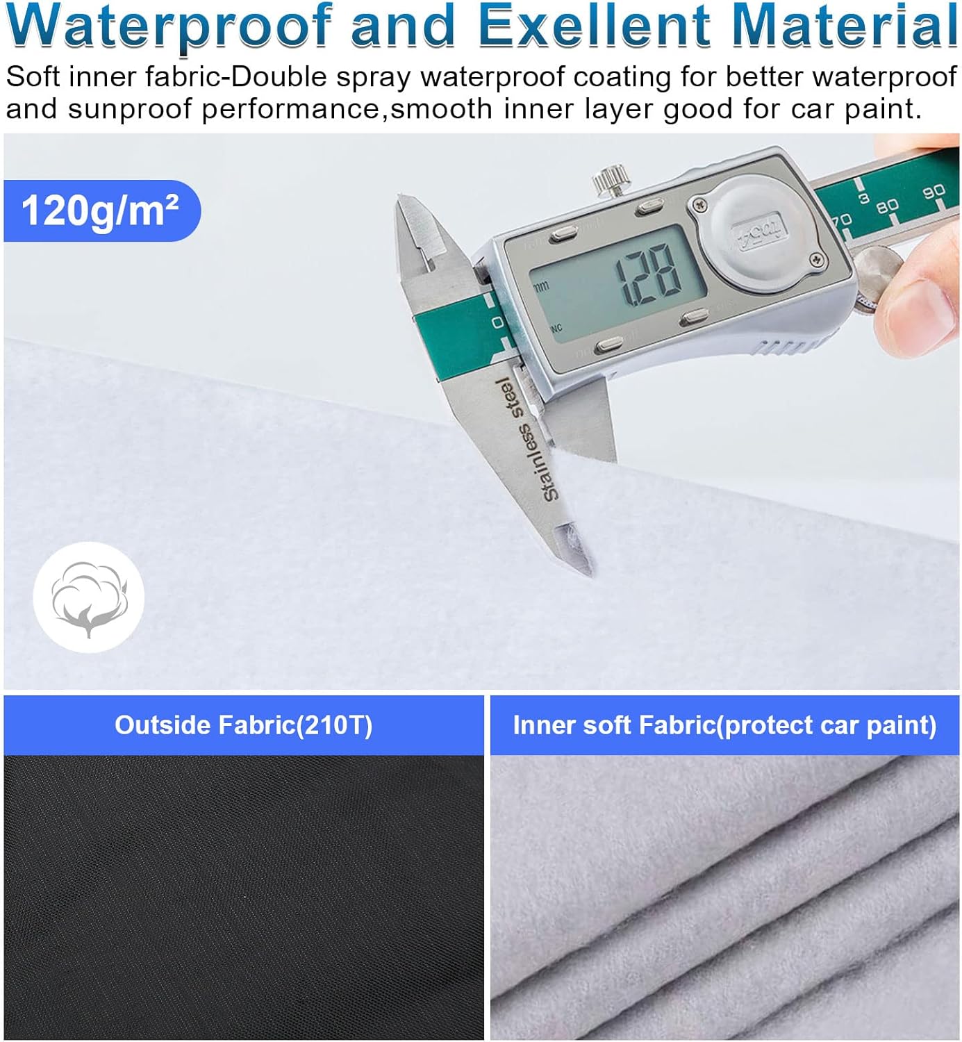 Universal Sedan Car Cover Fit for Mercedes-Benz C-Class, BMW 3 Series, Audi A3,Waterproof All Weather Heavy Duty Anti-UV Windproof Snow Protection - 177''~185''(L)