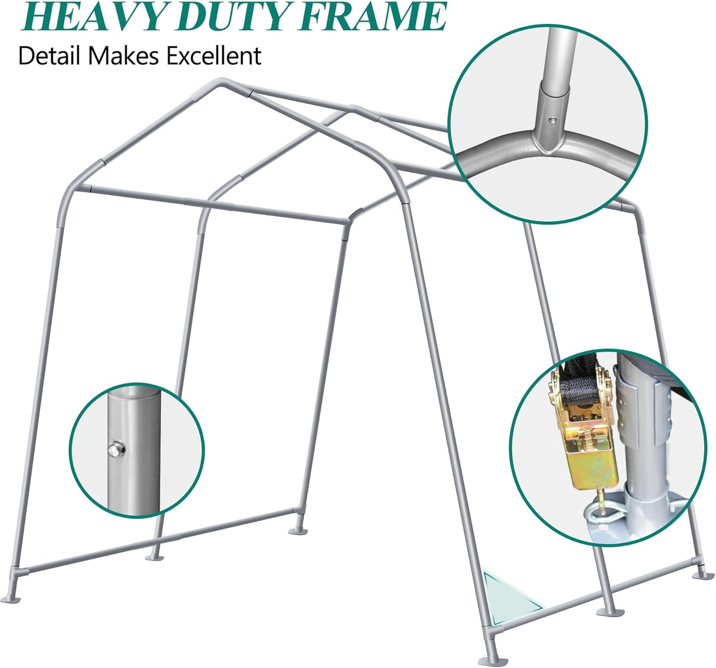 8' x 14' Outdoor Storage Shelter Shed- Heavy Duty Storage Tent with Roll-up Ventilated Windows, Portable Garage Zipper Storage shed for Bike, ATV, Motorcycle Shelter, Gray