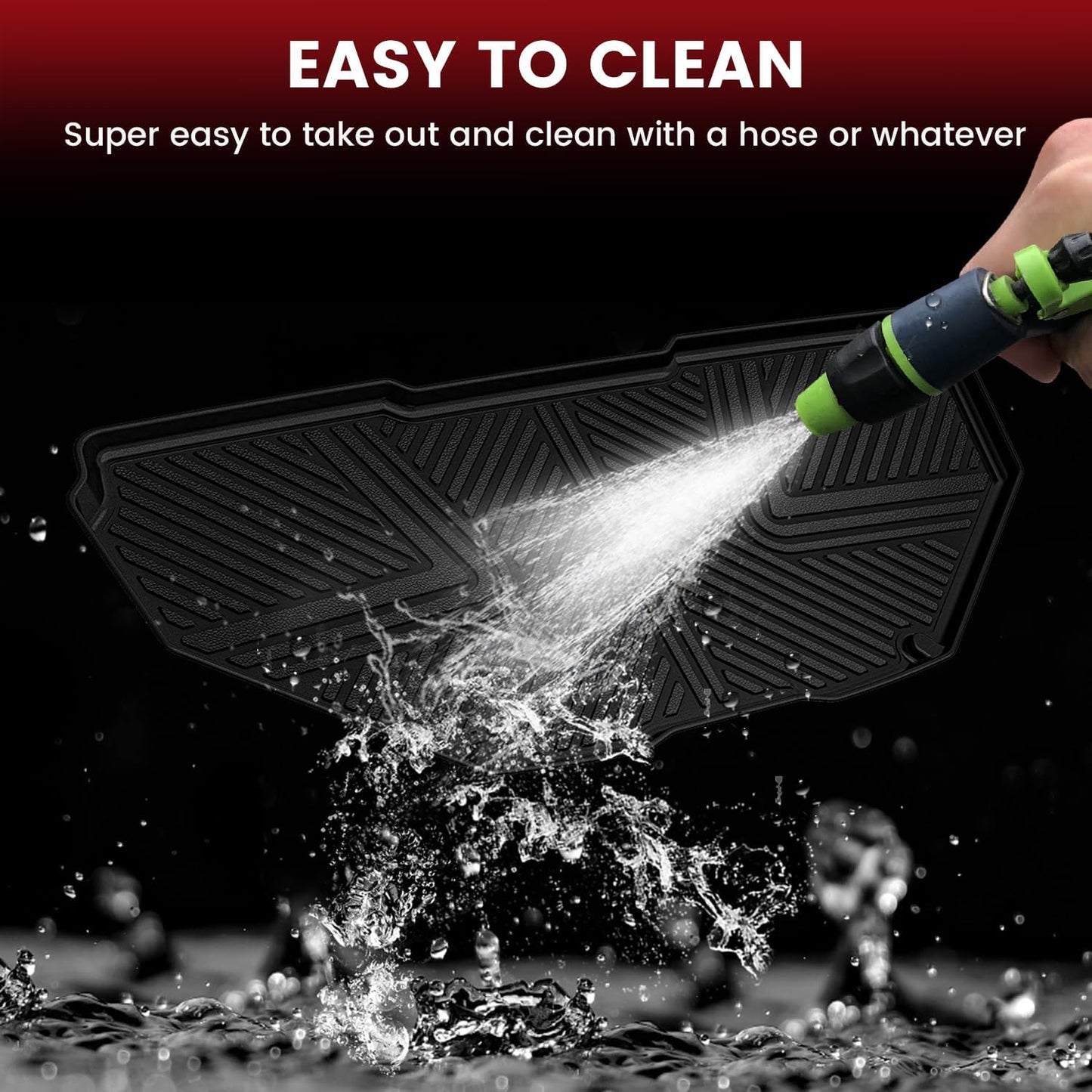 LASFIT Front Trunk Mats for Rivian R1T & Rivian R1S 2024 2023 2022, All Weather Frunk Mats TPE Front & Rear Cargo Liner Custom Fit R1T & R1S Cargo Mat Black, Tasteless, Durable and Easy to Clean