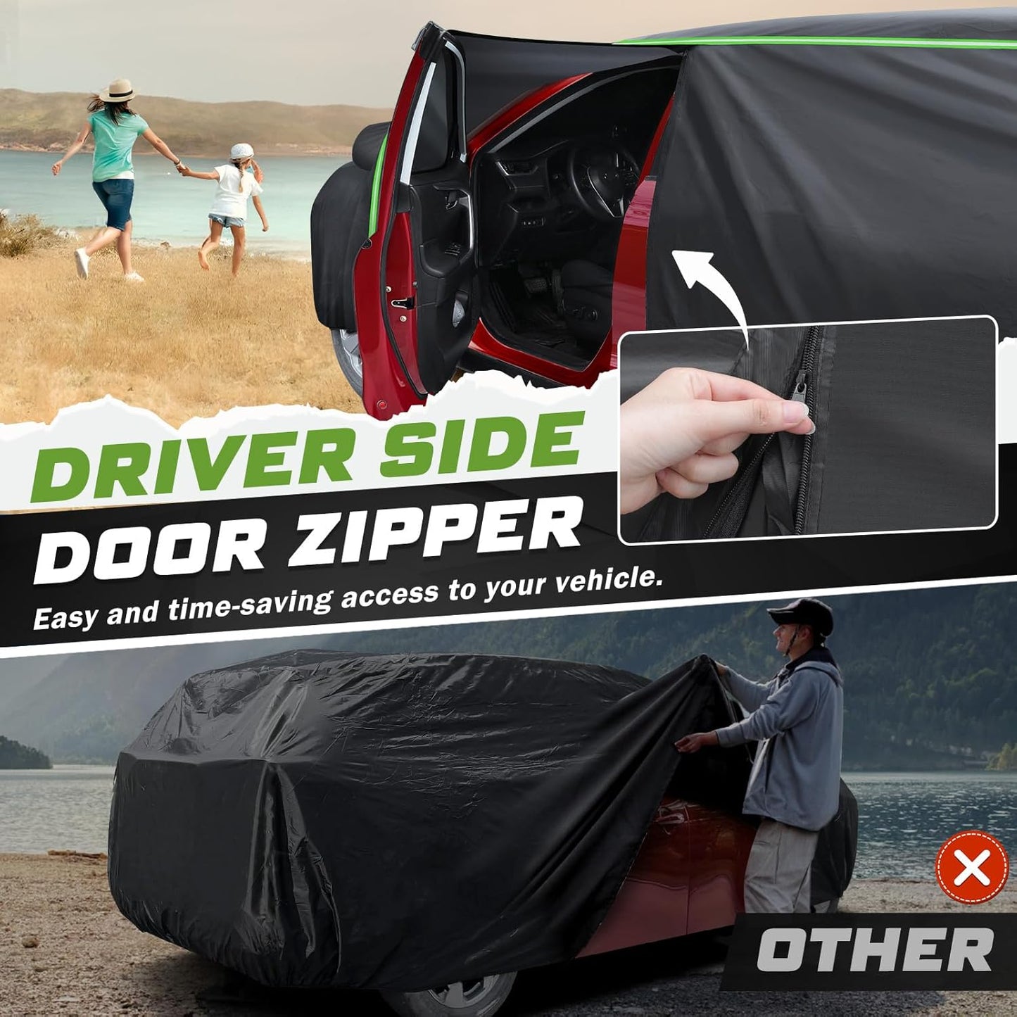 Mixsuper Liner Car Cover for Nissan Rogue 2008-2026, 7 Layers Waterproof All Weather Car Covers for Rogue, Windproof Snowproof Rain Hail Sun UV Dust Snow Protection Full Outdoor Exterior Car Covers