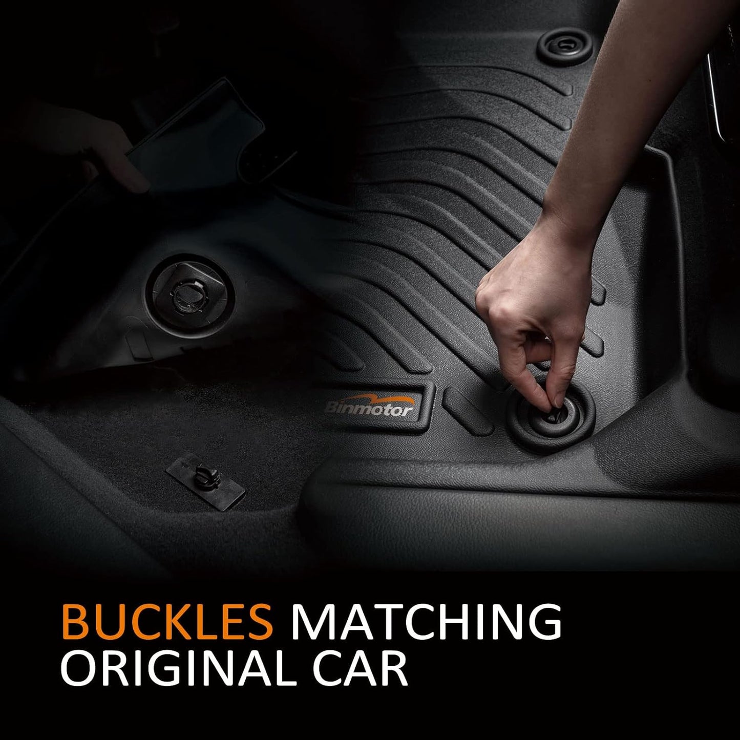 Binmotor-Floor Mats & Cargo Liner Set for Buick Envision 2021-2025, 2 Rows with Cargo Mat TPE Rubber Liners for Buick Envision Accessories Mats Trunk Mat-Black