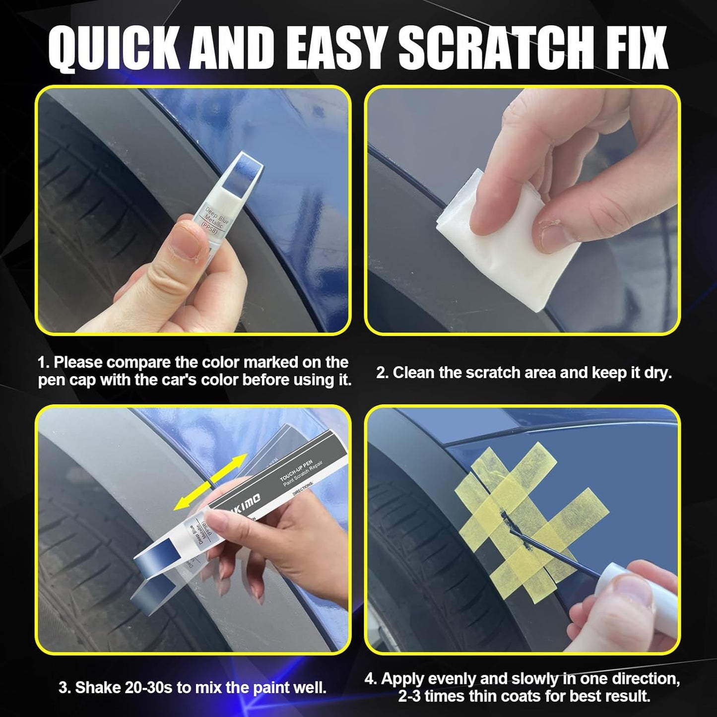 KIKIMO for Tesla Touch Up Paint(Ultra Red(PR01)), Car Paint Repair Kit for Tesla Model Y/3/S/X, 2 In 1 Scratches Repair with Pen Tip and Brush, Color-Matched for Quick & Easy Fix