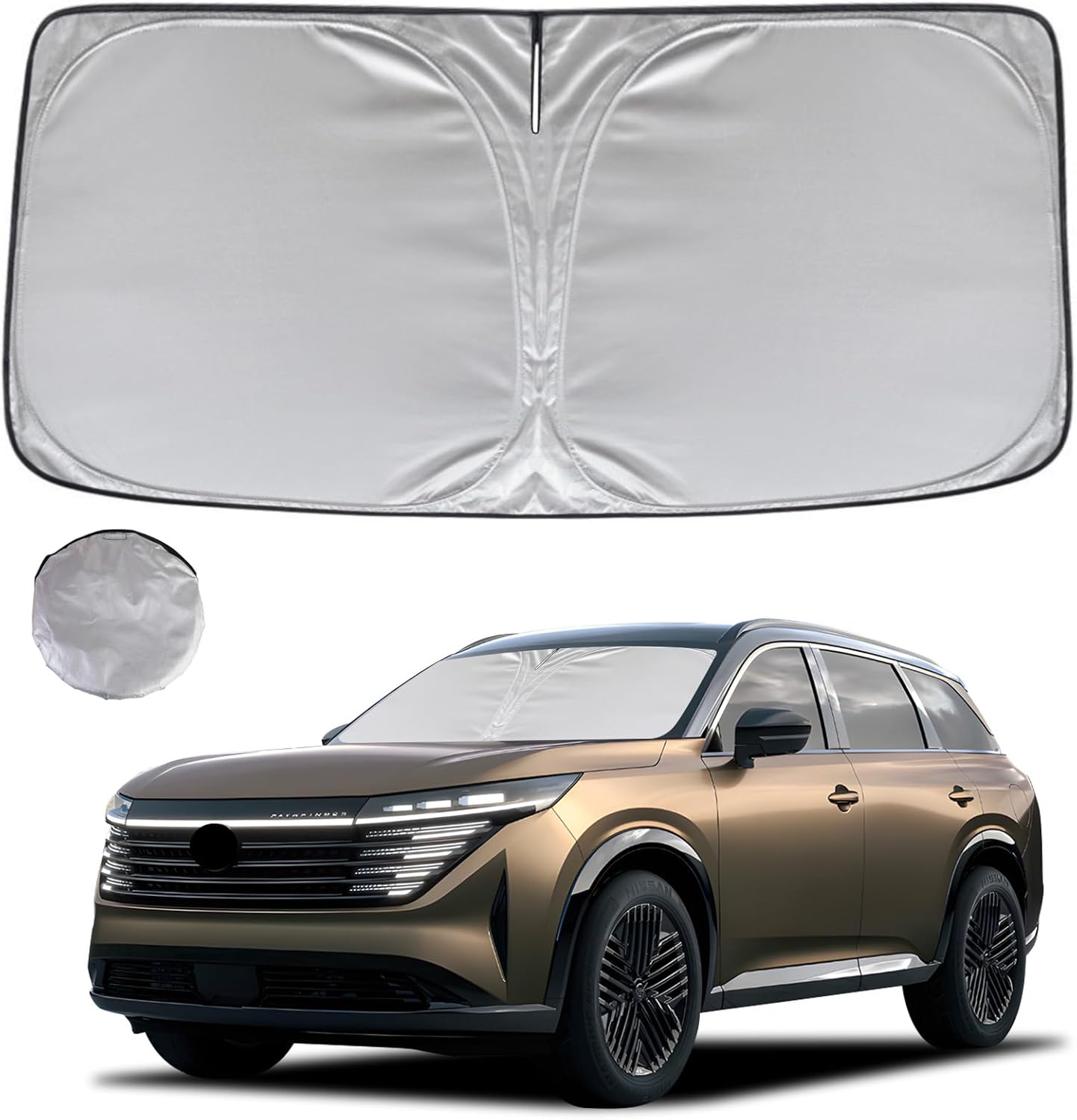 KAYZT Windshield Sun Shade for 2022-2025 2026 Nissan Pathfinder Foldable Sunshade Front Window Custom Fit Car Accessories