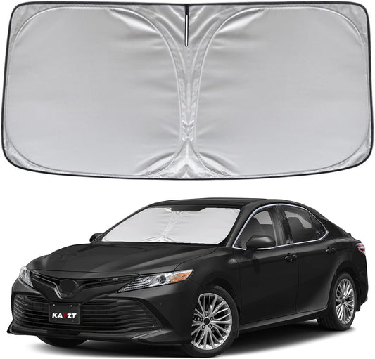 KAYZT Windshield Sun Shade for Toyota Camry 2018-2024 LE XLE Hybrid SE XSE Sedan Foldable Sunshade Front Window Custom Fit Accessories