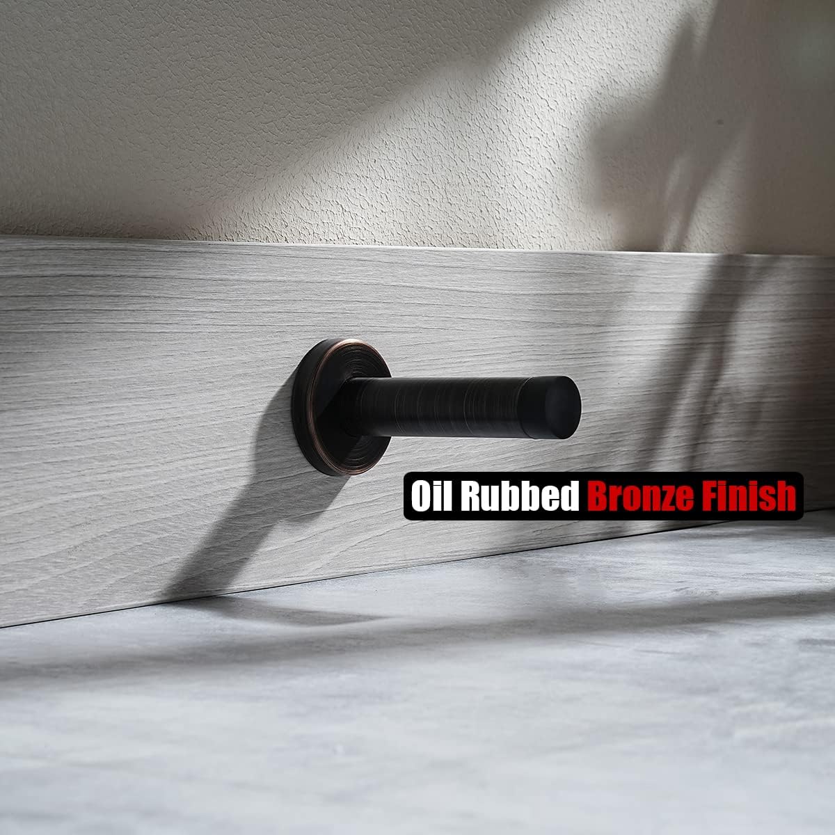 JQK Door Stopper Oil Rubbed Bronze, 304 Stainless Steel Thicken 1mm Sound Dampening Door Stop Bumper Wall Protetor 2 Pack, ORB, DSB5-ORB-P2
