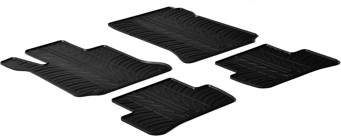 Gledring USA Custom Fit All-Weather Rubber Floor Mats Intended for Mercedes Benz C Class W204 2008-2014, No Trimming Required, Tailored Custom Fit, Protects from Rain, Mud, & Snow