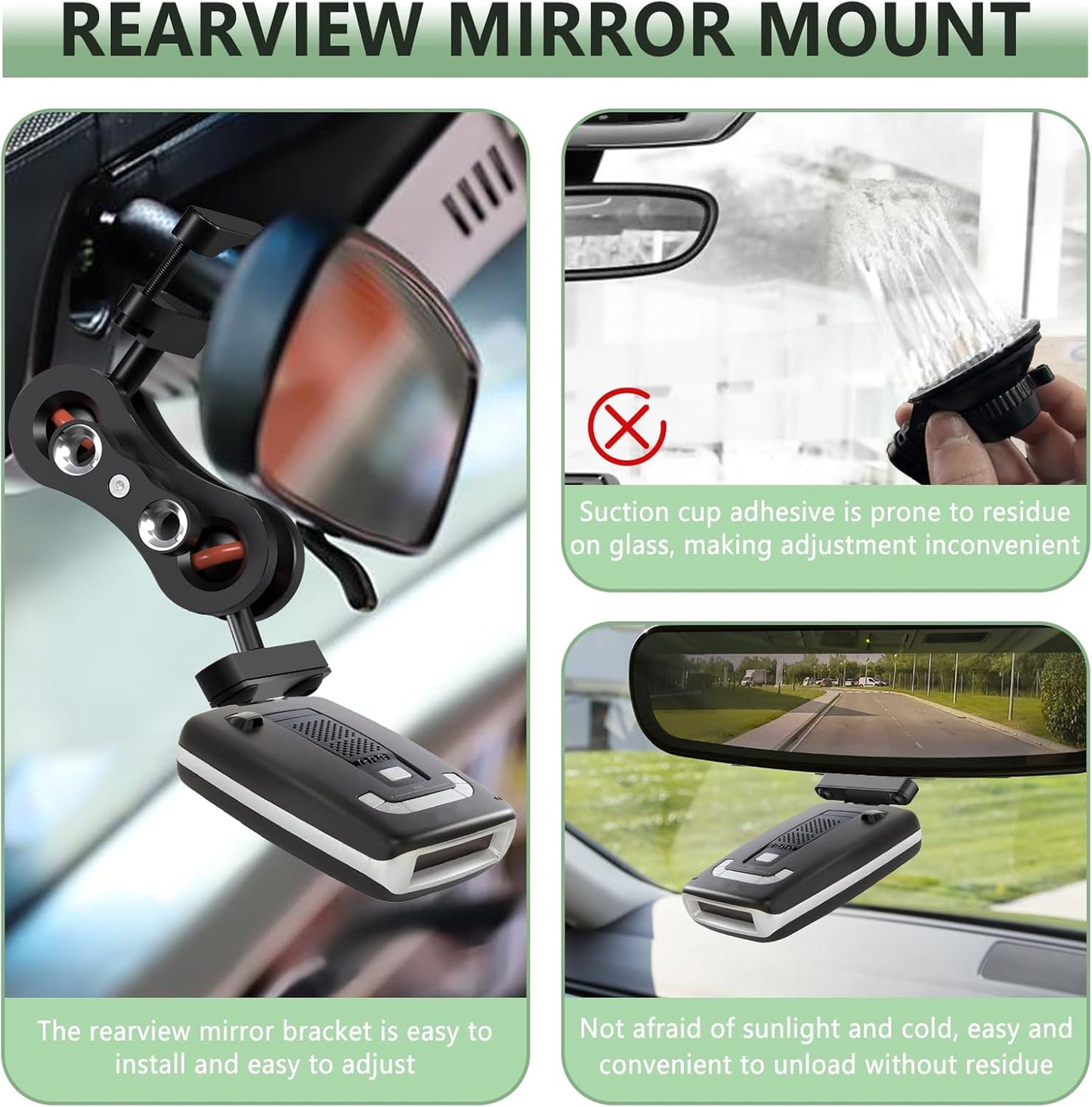 Radar Mount Mirror Mount Bracket，Aluminum Radar Detector Mount (for Escort Max Max2 MAX360 Radar Mount)