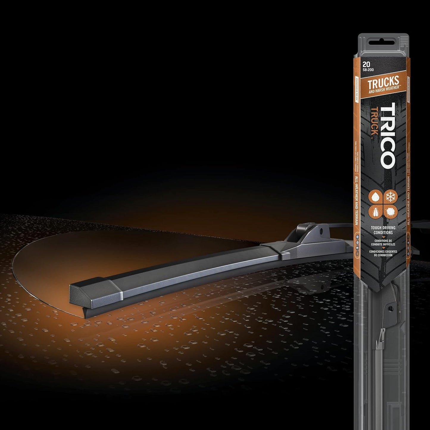 TRICO Solutions™ Truck 18 Inch Pack of 2 High Performance Automotive Replacement Windshield Wiper Blade for Select Ford, Chevrolet, and GMC Models (58-1818)