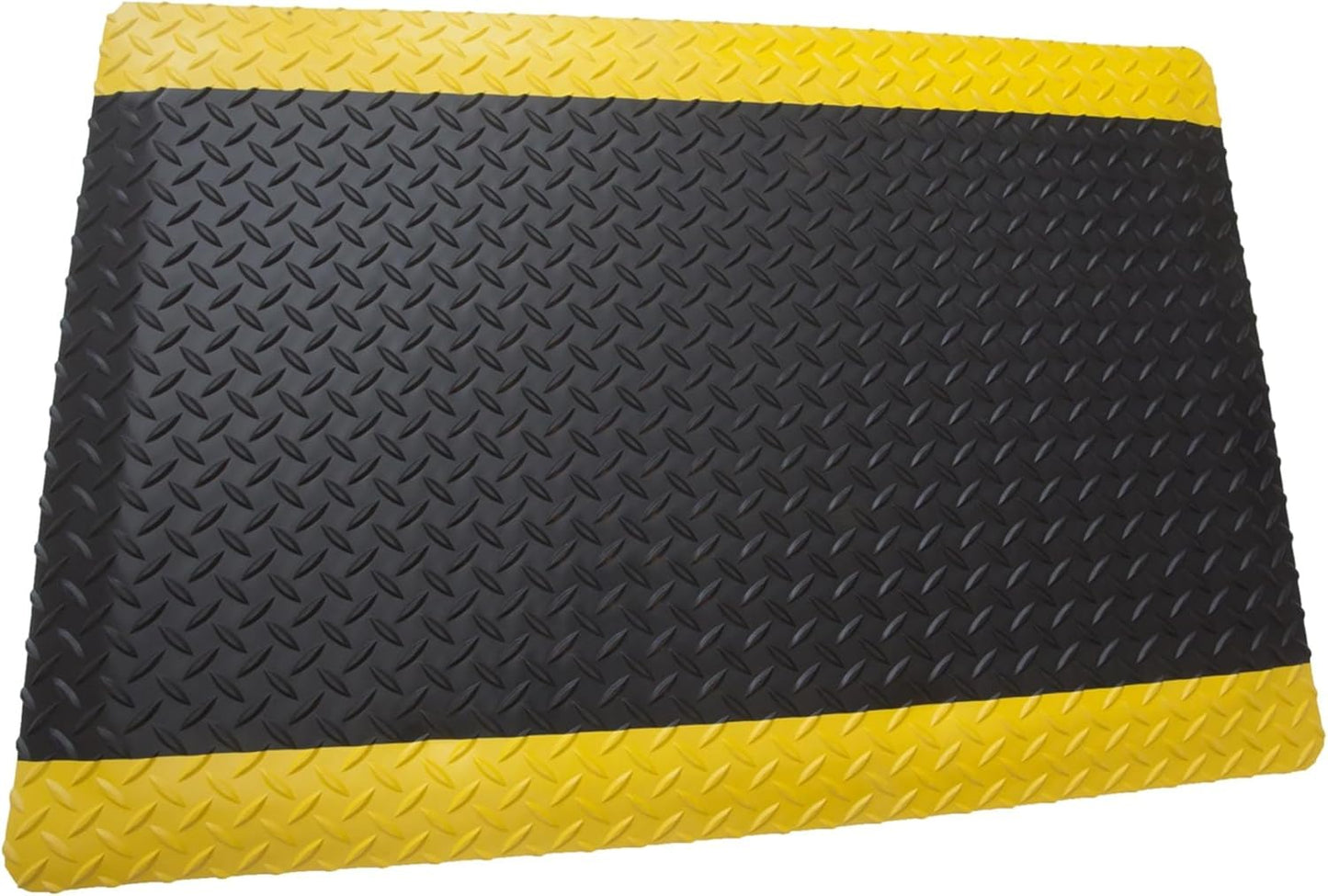 Rhino Mats, American Classic Diamond Anti-Fatigue Mats, Industrial Ergonomic Comfort Standing Mat for Work, Home, Garage, Office, Kitchen or Anywhere (Black/Yellow 1" Thick, 2 FT. x 11 FT.)
