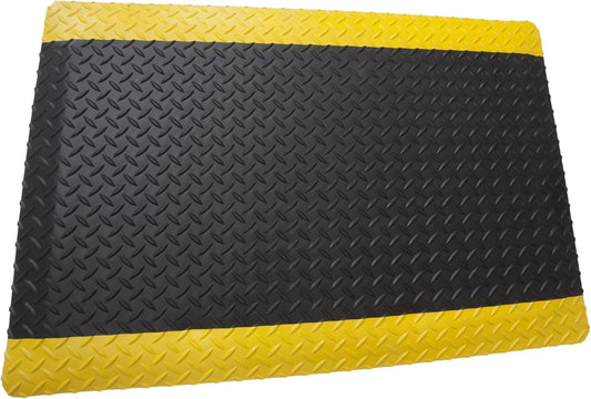 Rhino Mats, American Classic Diamond Anti-Fatigue Mats, Industrial Ergonomic Comfort Standing Mat for Work, Home, Garage, Office, Kitchen or Anywhere (Black/Yellow 1" Thick, 2 FT. x 11 FT.)