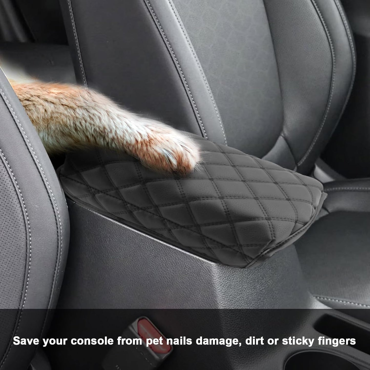 SXCY for 2024 2025 Kia Seltos Armrest Cover for Kia Seltos 2025 Accessories 2021-2024 2025 Seltos Center Console Cover Pad 2024 2025 Seltos Middle Console Cover (Thick Soft Pad)