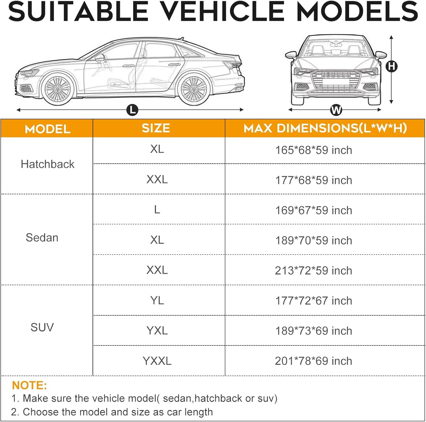 Car Cover Waterproof All Weather,6 Layers with Cotton Lining for Full Protection Against Rain, Snow, UV, and Dust,Easy to Install and Remove,Fit Sedans up to 213 inches,with Zipper Door,Silver