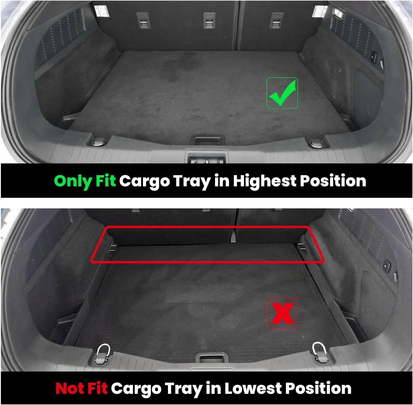 LASFIT Trunk Mat for Ford Mustang Mach-E 2021-2025(Trunk Base Upper Position) TPE All Weather Custom Fit Cargo Liner