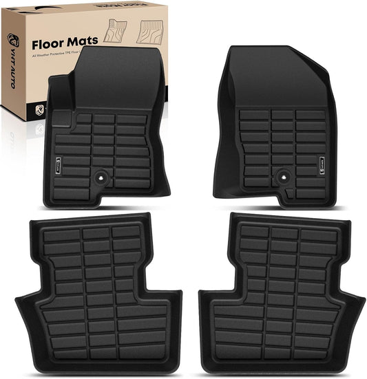 YHTAUTO Floor Mats Fit 2007-2017 Jeep Compass Patriot, 2007-2012 Dodge Caliber, TPE All Weather Car Mats Waterproof Anti-Slip Odorless Floor Liner, Interior Car Accessories Front & 2nd Row Liner