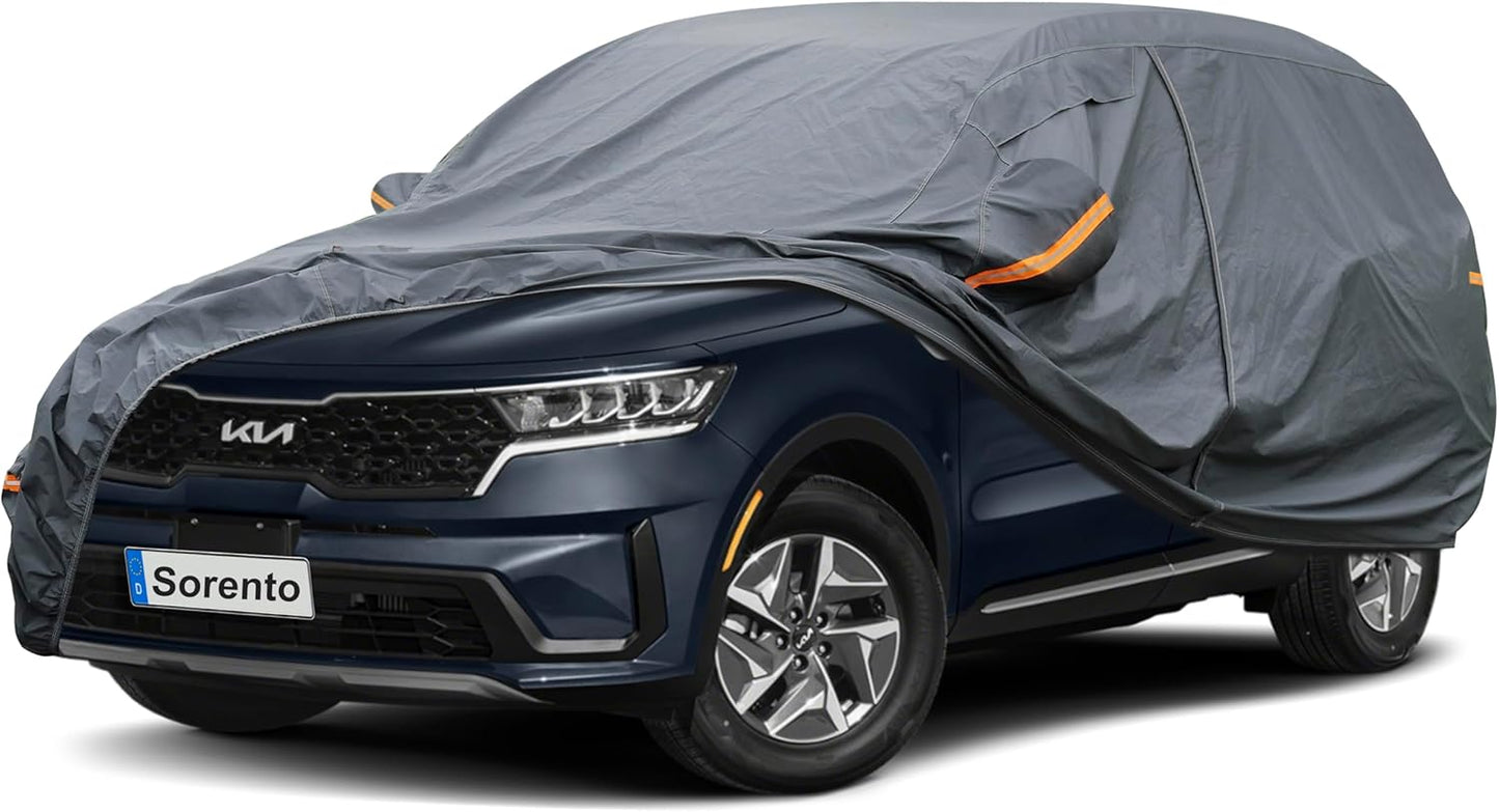 Premium Car Cover Custom Fit Kia Sorento (2002-2025), 16 Layers Heavy Duty Car Cover Waterproof All Weather with Zipper Door for Sun Rain Snow Dust Uv Protection