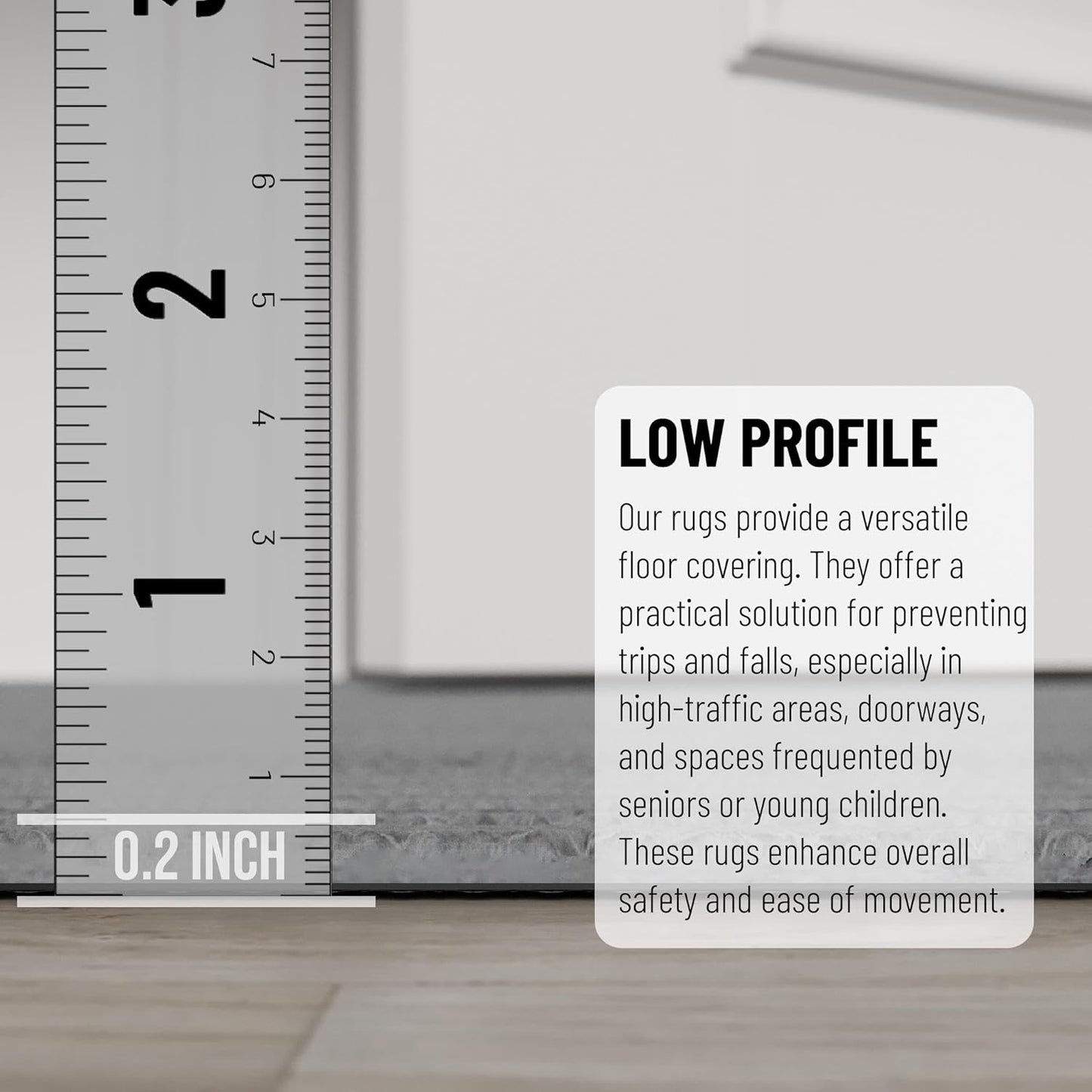 Ottomanson 2' x 15' Hallway Runner with Scraper Pile Extra Durable Non-Slip Rug Mat for Indoor & Outdoor Use - Ideal for Kitchen, Entryway, Patio & Garage - High-Traffic Carpet, Gray